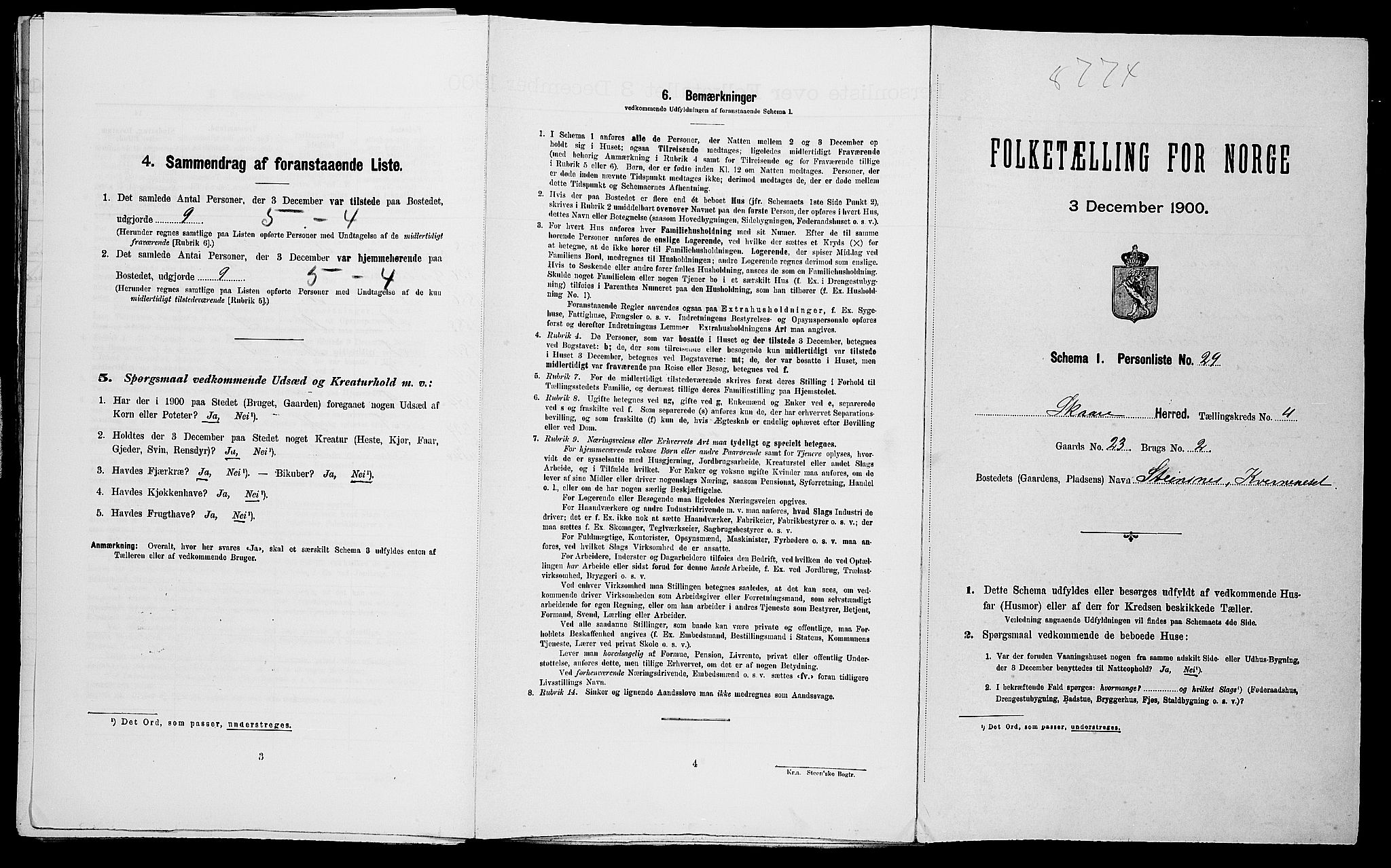 SAST, Folketelling 1900 for 1153 Skåre herred, 1900, s. 450
