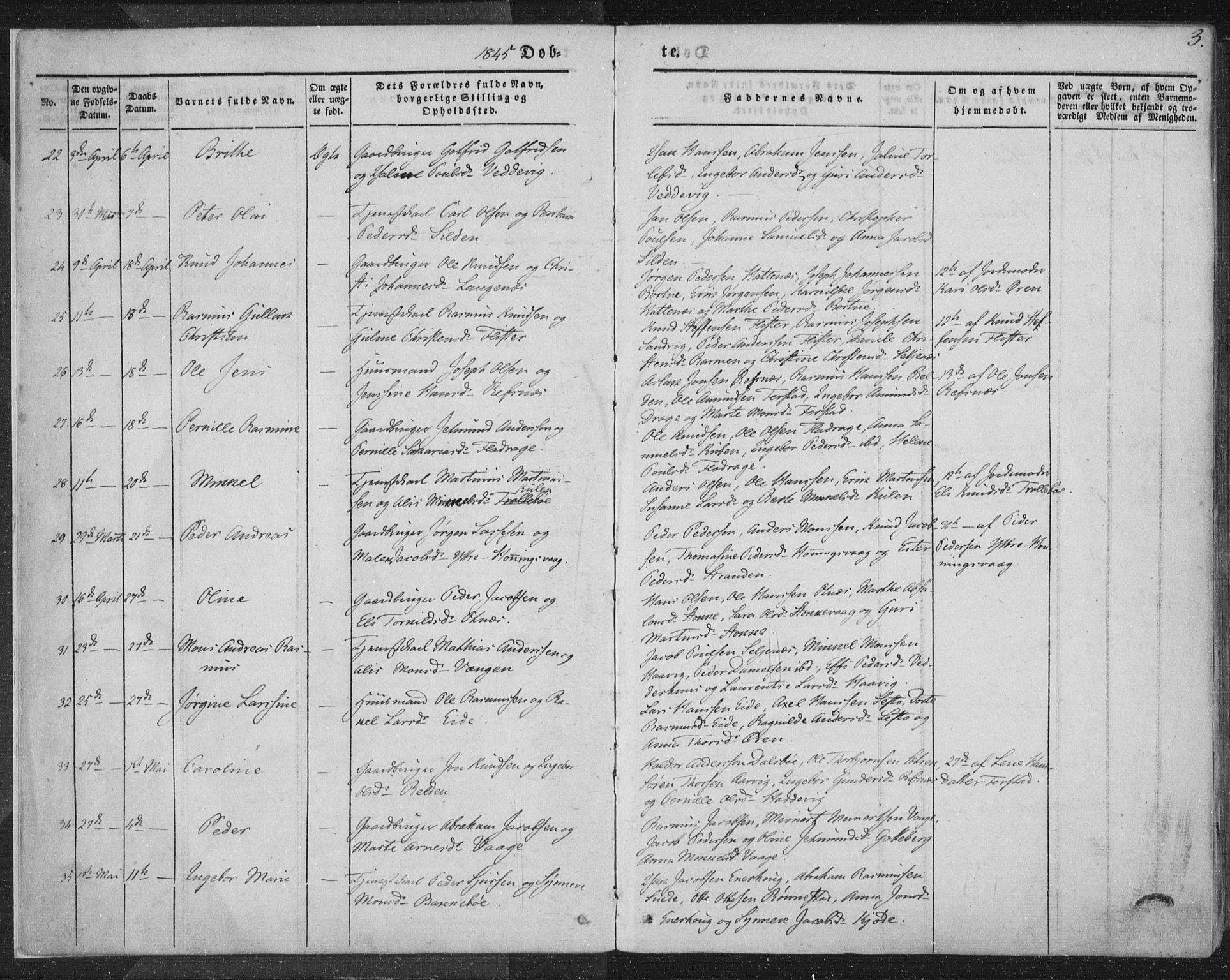 Selje sokneprestembete, AV/SAB-A-99938/H/Ha/Haa/Haaa: Ministerialbok nr. A 10, 1844-1858, s. 3