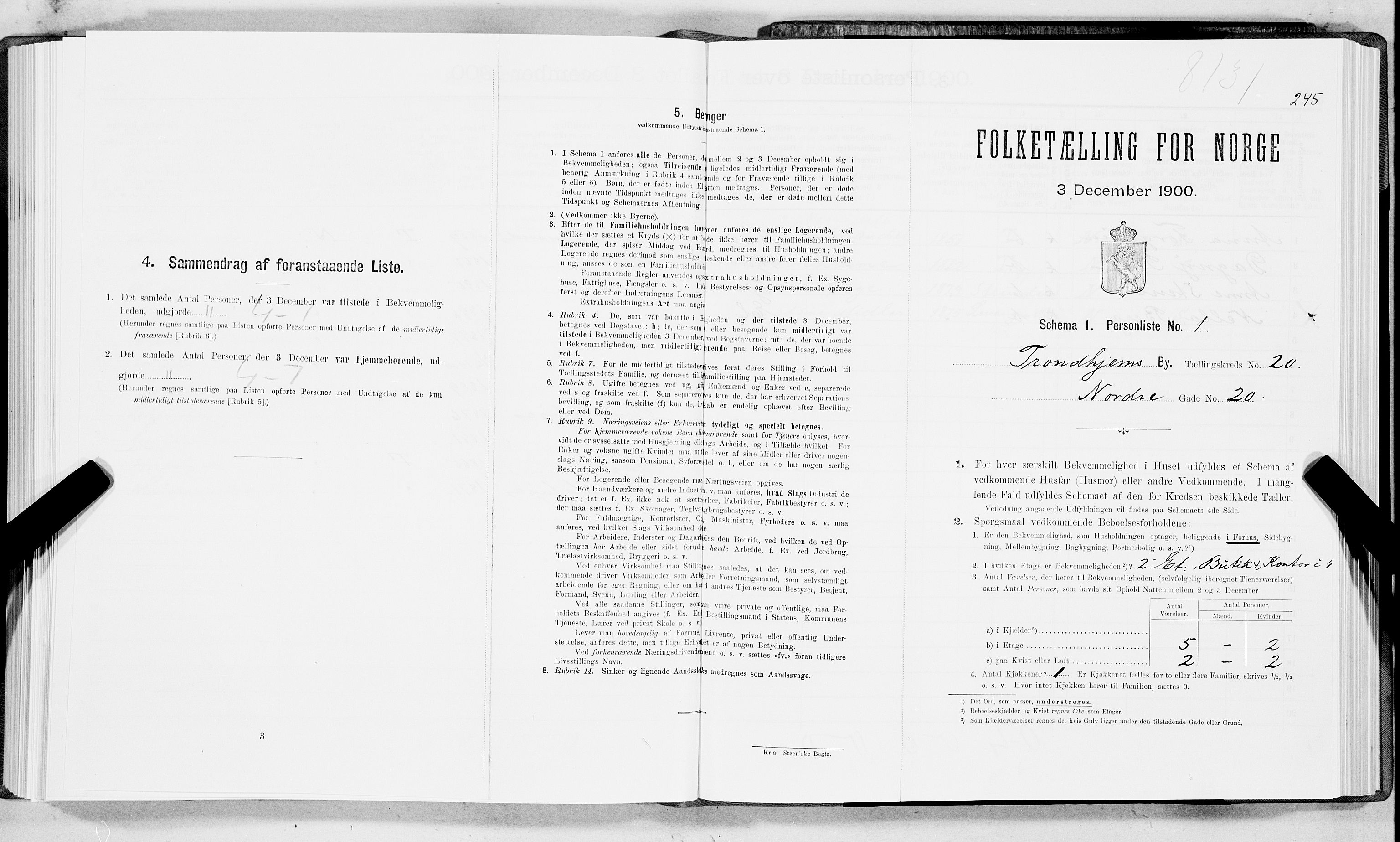 SAT, Folketelling 1900 for 1601 Trondheim kjøpstad, 1900, s. 3310