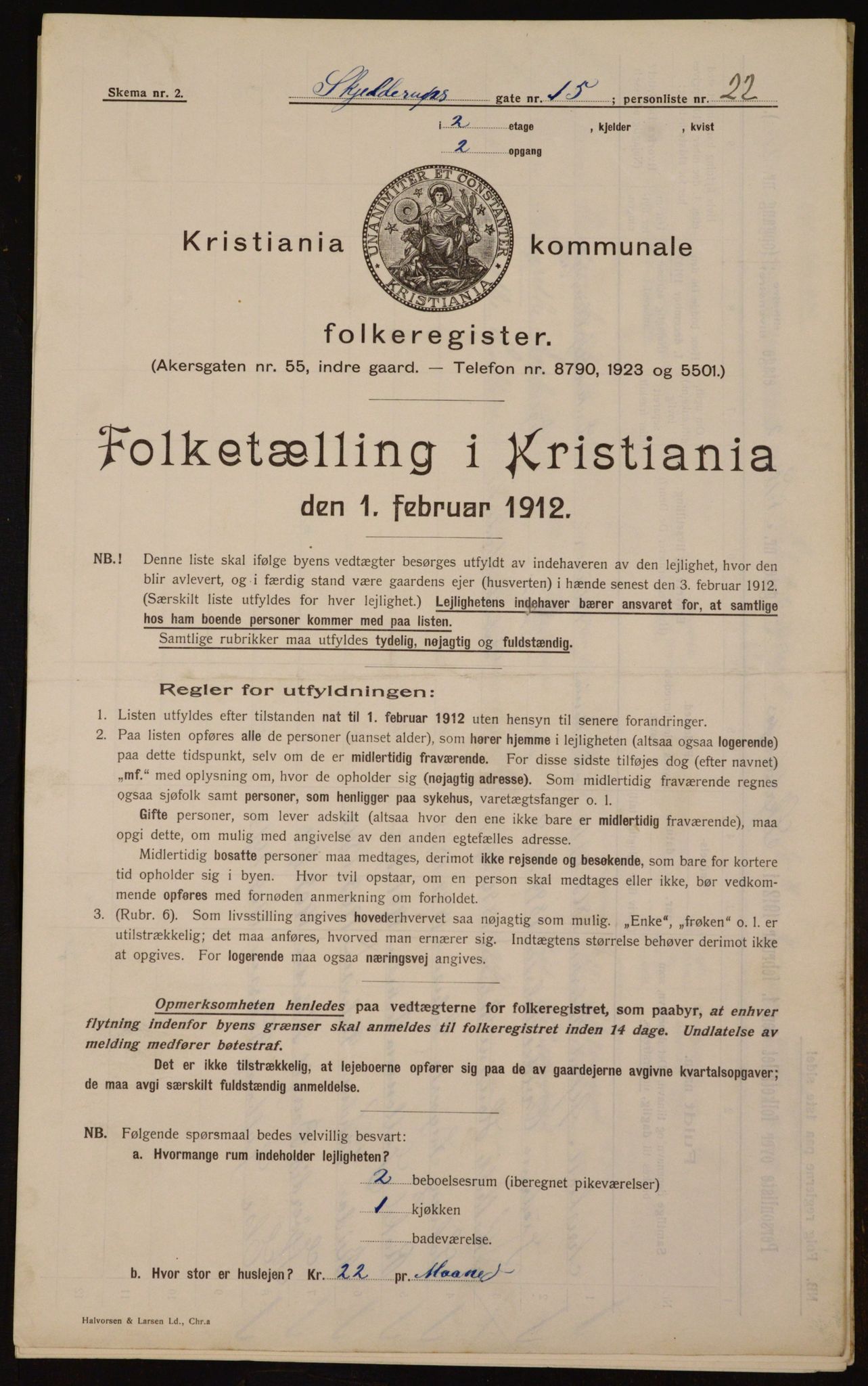 OBA, Kommunal folketelling 1.2.1912 for Kristiania, 1912, s. 96299