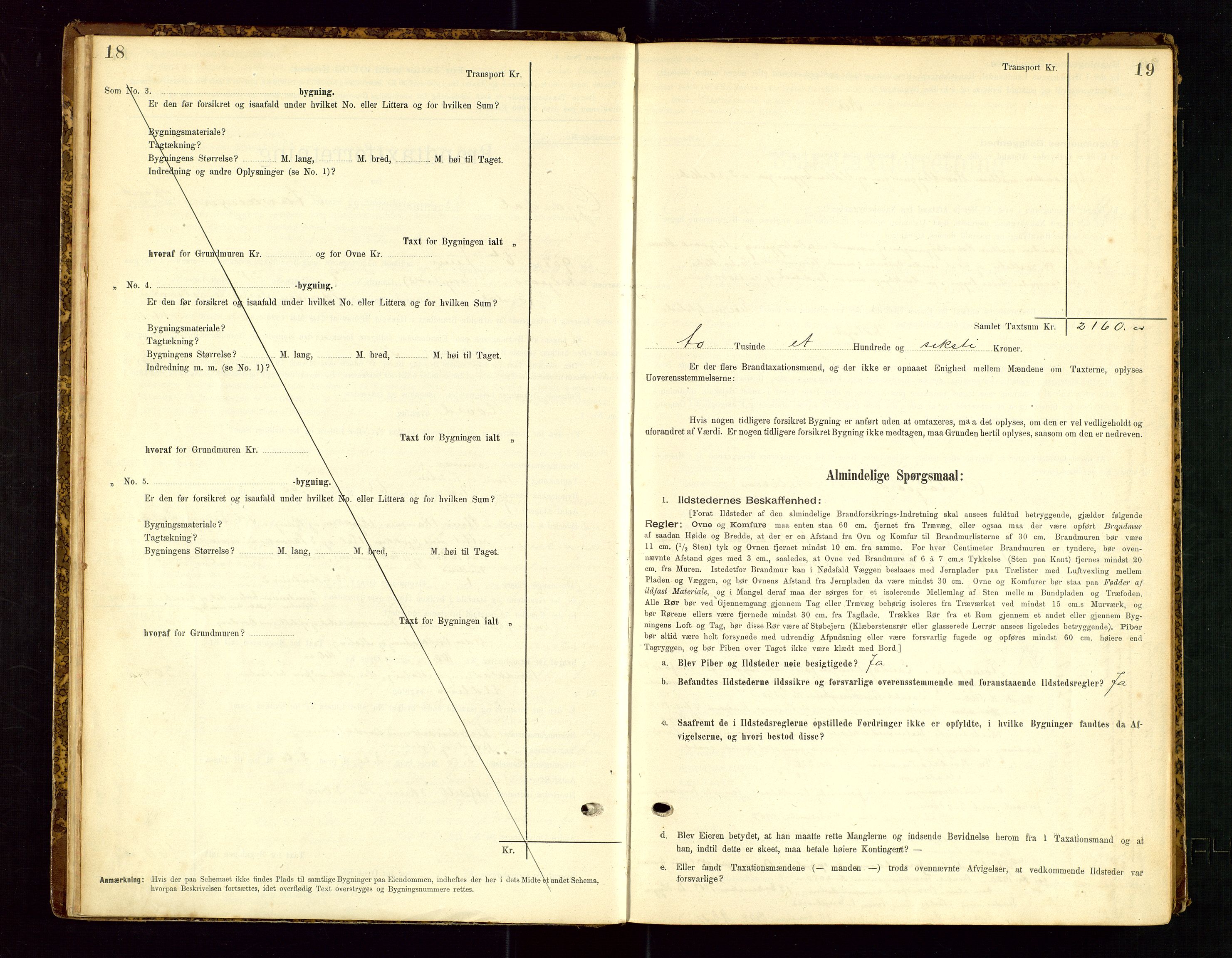 Gjesdal lensmannskontor, SAST/A-100441/Go/L0007: Branntakstskjemaprotokoll, 1894-1937, s. 18-19
