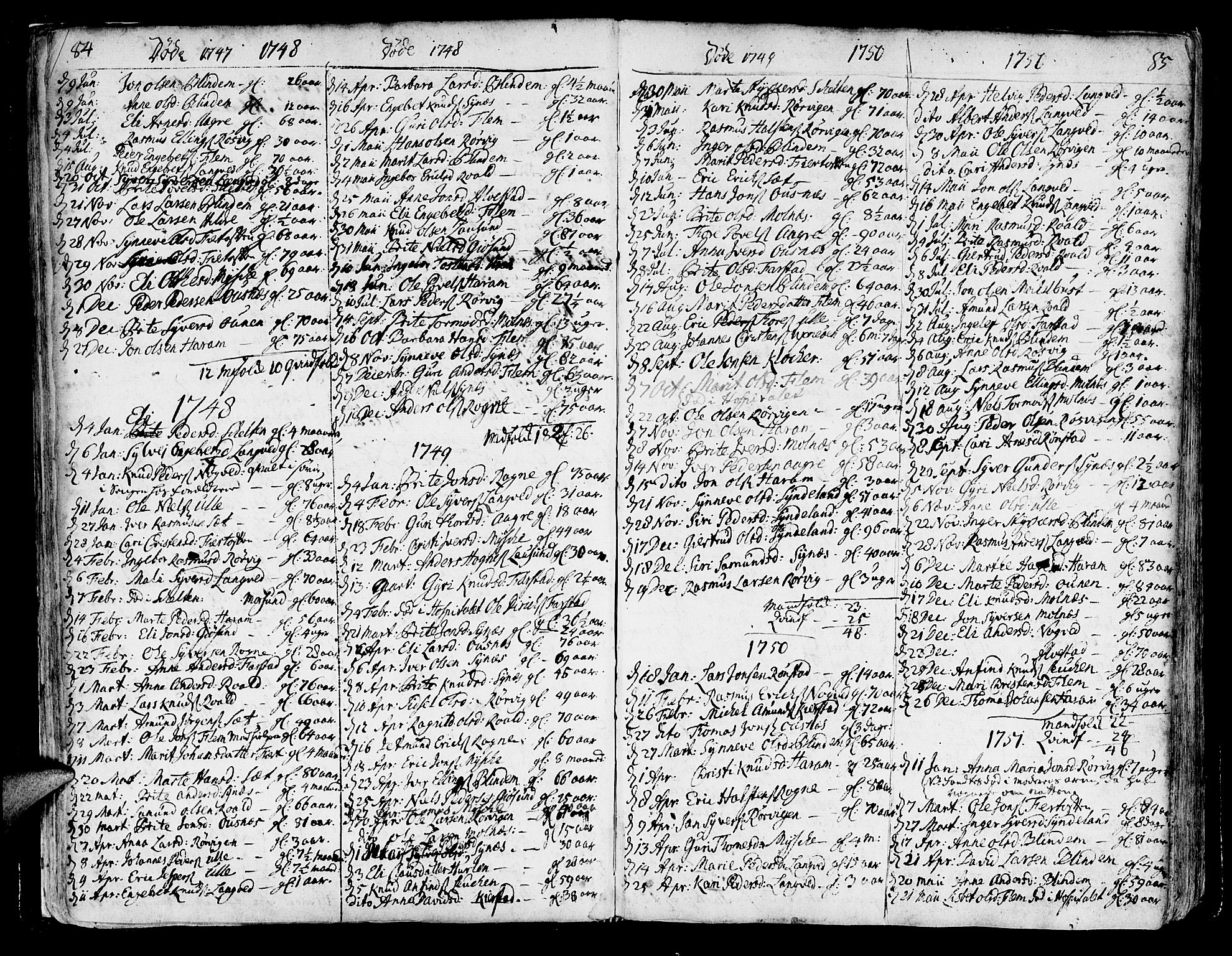 Ministerialprotokoller, klokkerbøker og fødselsregistre - Møre og Romsdal, AV/SAT-A-1454/536/L0493: Ministerialbok nr. 536A02, 1739-1802, s. 84-85