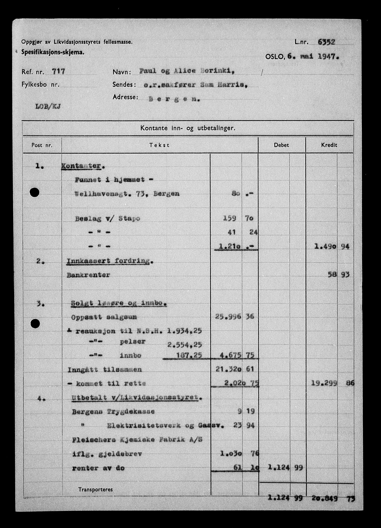 Justisdepartementet, Tilbakeføringskontoret for inndratte formuer, RA/S-1564/H/Hc/Hcd/L0992: --, 1945-1947, s. 273