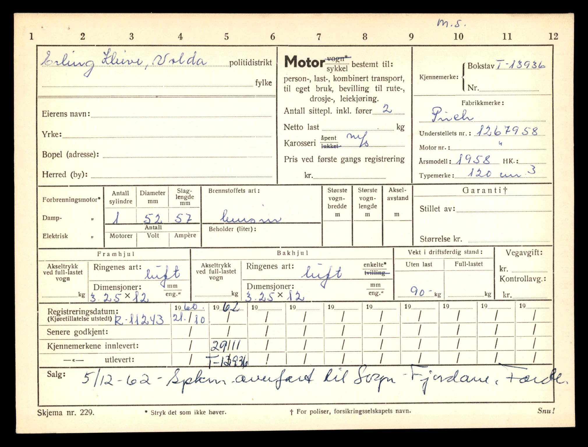 Møre og Romsdal vegkontor - Ålesund trafikkstasjon, AV/SAT-A-4099/F/Fe/L0042: Registreringskort for kjøretøy T 13906 - T 14079, 1927-1998, s. 510