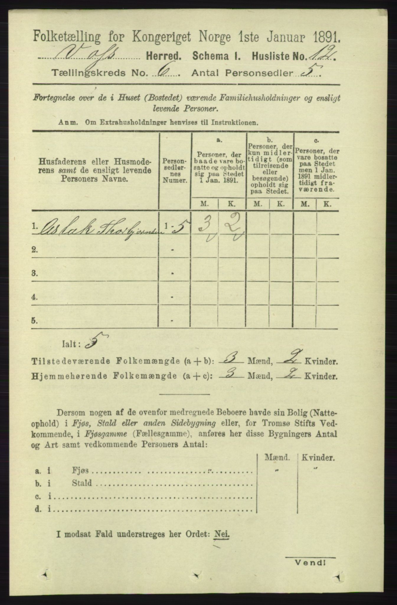 RA, Folketelling 1891 for 1235 Voss herred, 1891, s. 3228