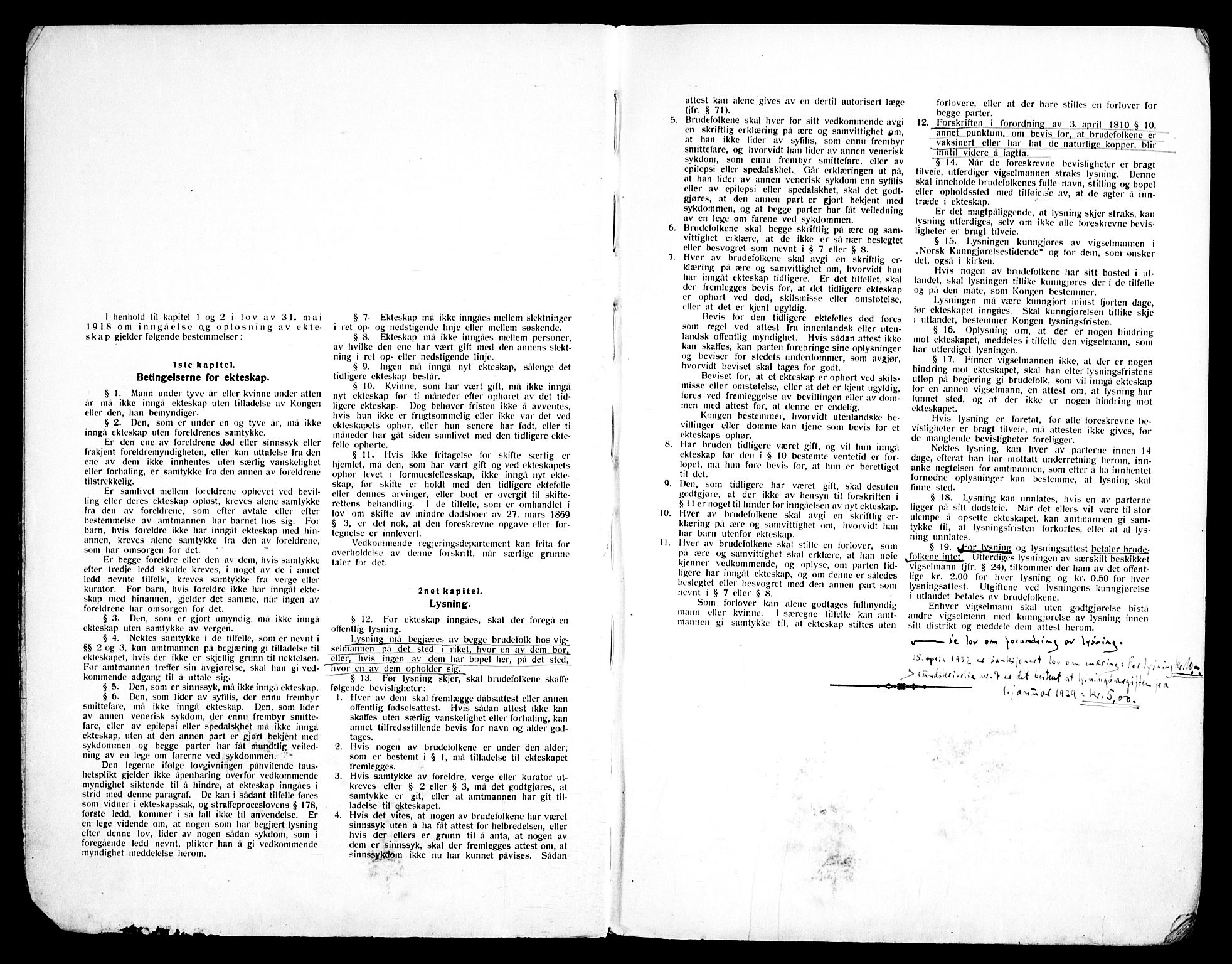 Vålerengen prestekontor Kirkebøker, SAO/A-10878/H/Ha/L0004: Lysningsprotokoll nr. 4, 1932-1947