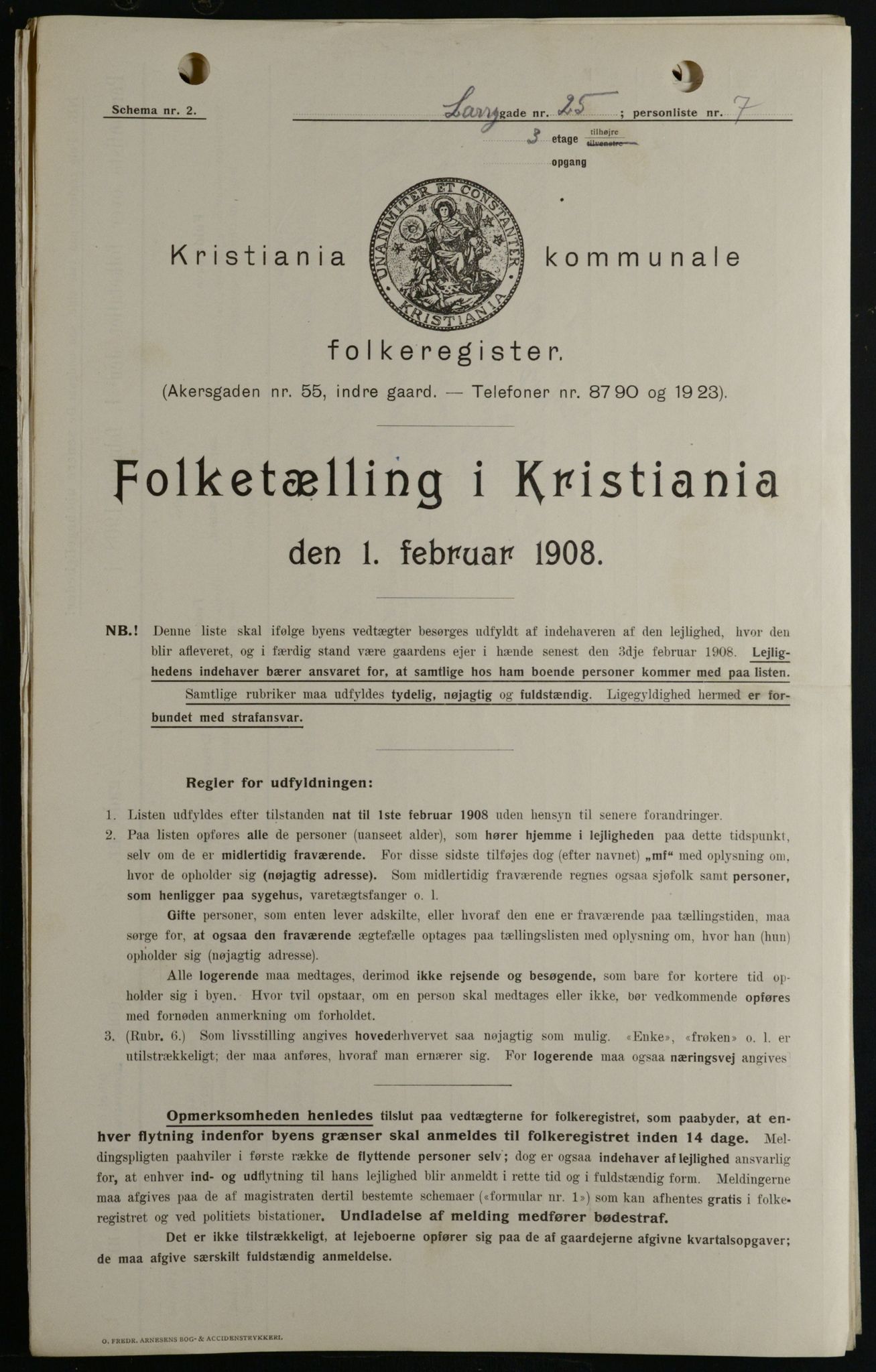 OBA, Kommunal folketelling 1.2.1908 for Kristiania kjøpstad, 1908, s. 50868