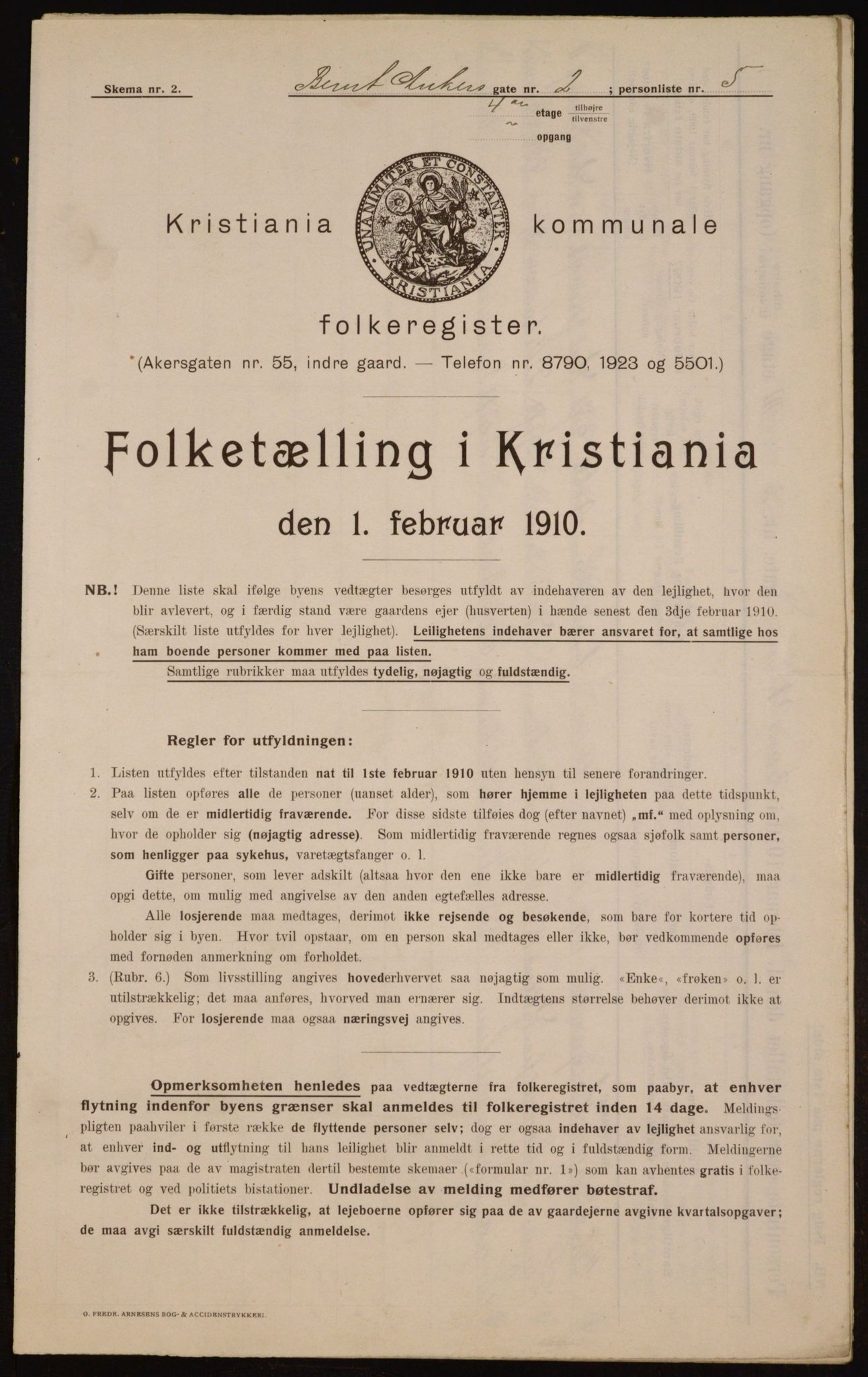 OBA, Kommunal folketelling 1.2.1910 for Kristiania, 1910, s. 4413