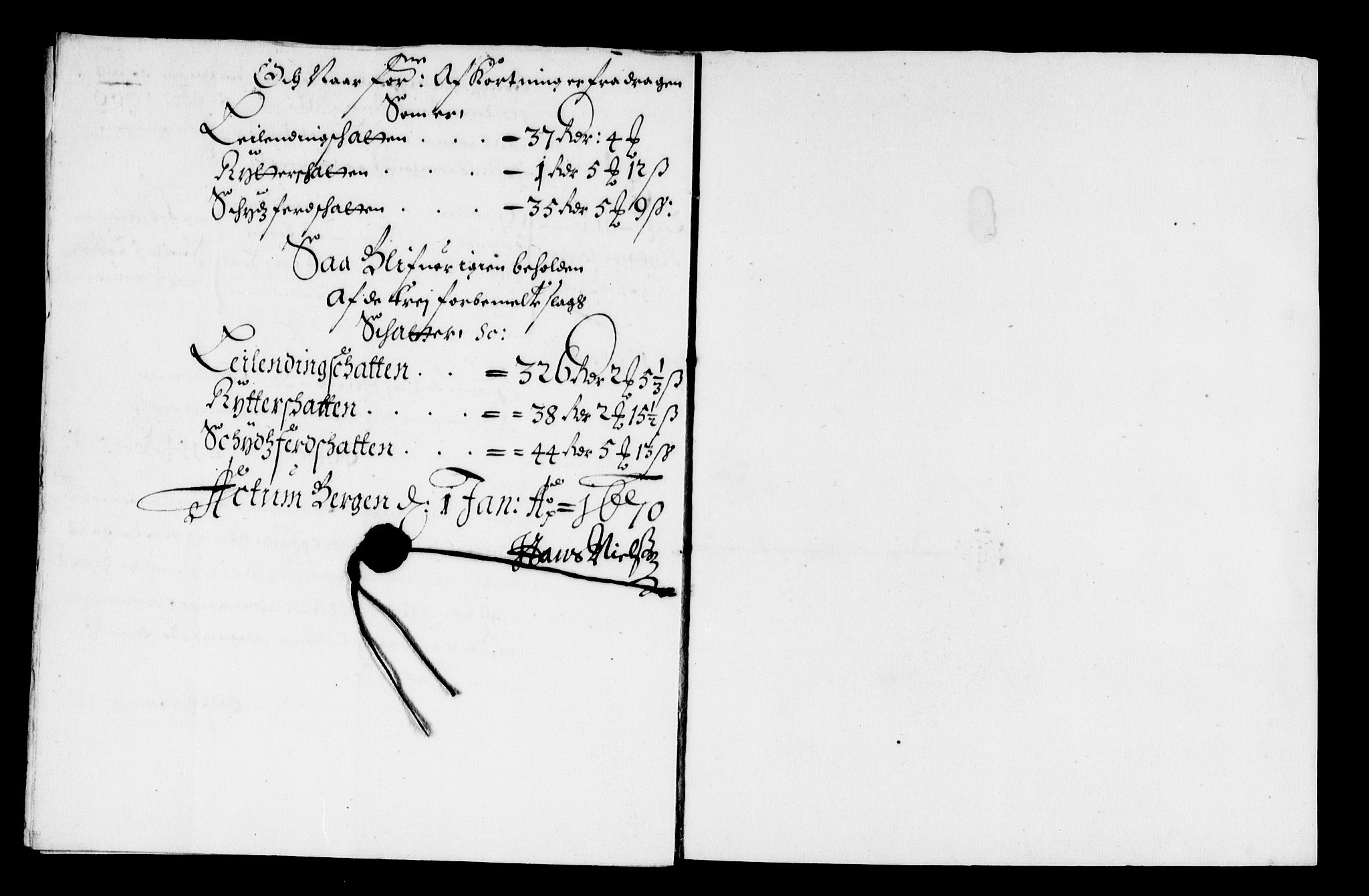 Rentekammeret inntil 1814, Reviderte regnskaper, Stiftamtstueregnskaper, Bergen stiftamt, RA/EA-6043/R/Rc/L0030: Bergen stiftamt, 1669