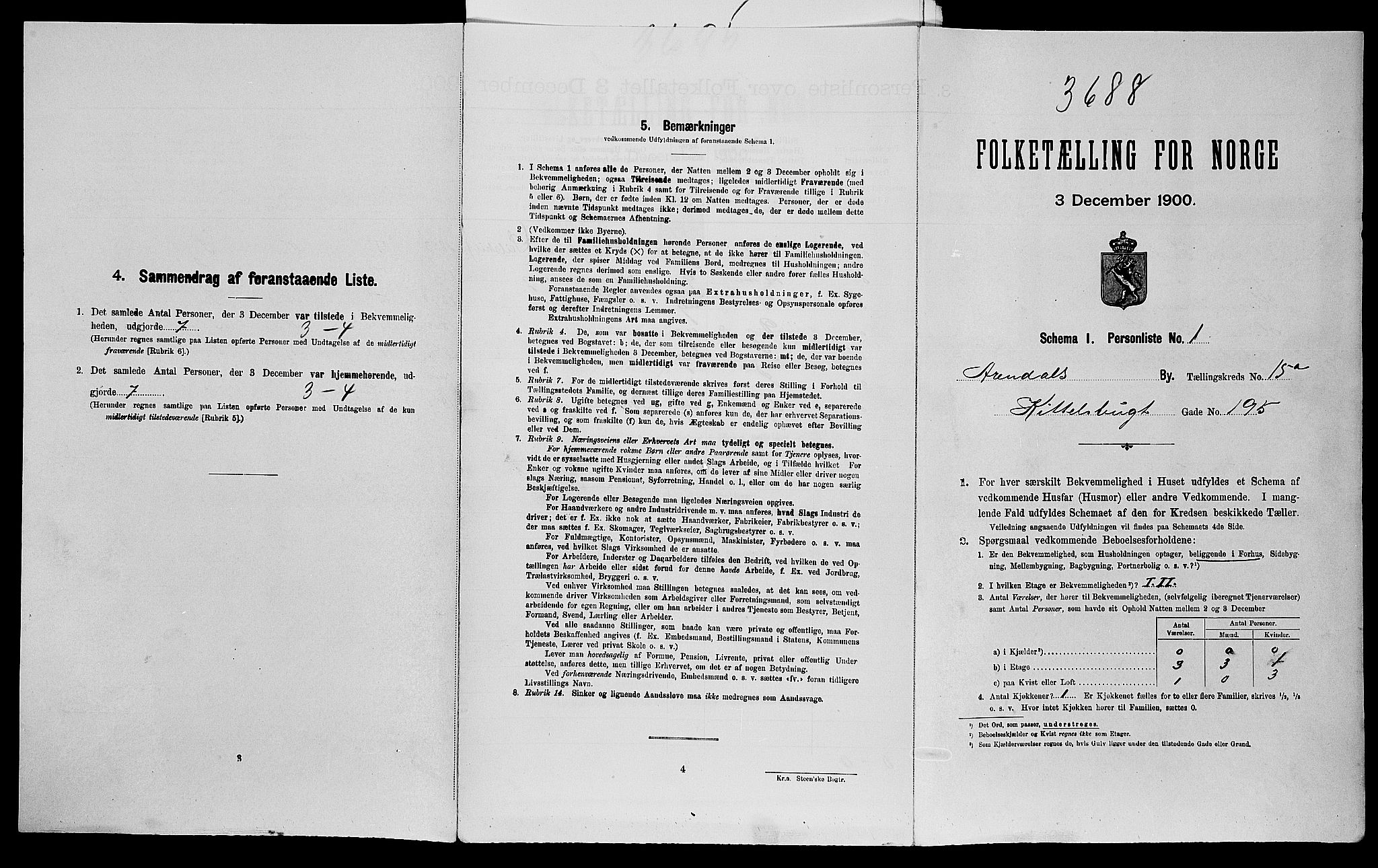 SAK, Folketelling 1900 for 0903 Arendal kjøpstad, 1900, s. 1793