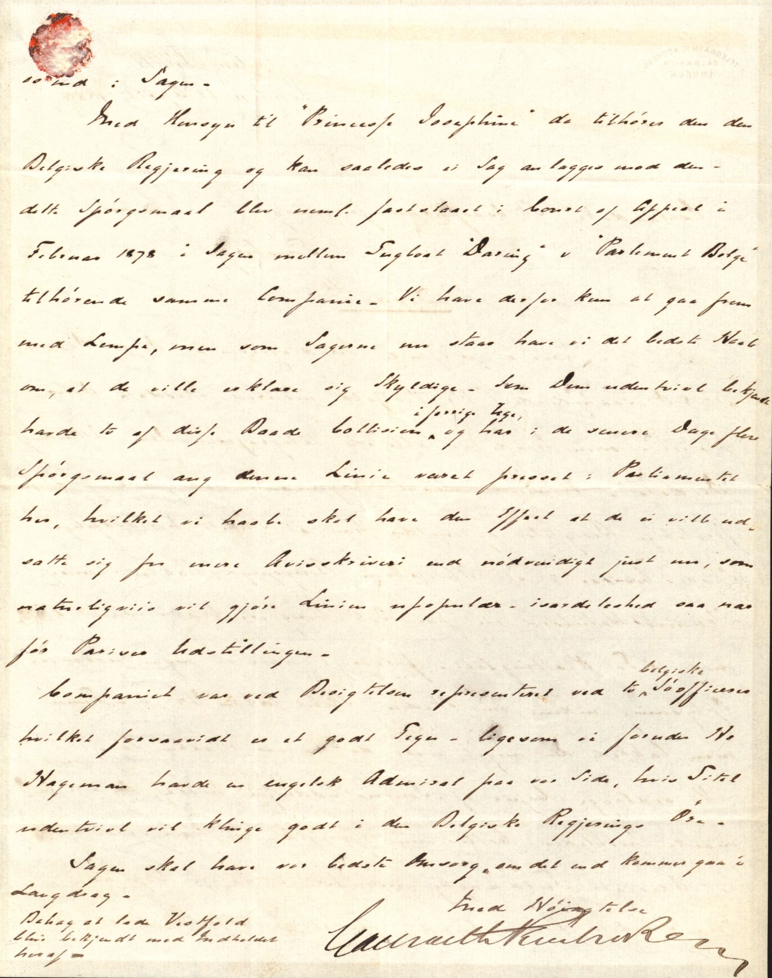 Pa 63 - Østlandske skibsassuranceforening, VEMU/A-1079/G/Ga/L0023/0010: Havaridokumenter / Johannes Rød, Deodata, Eidsvold, Bothnia, Brillant, 1889, s. 23