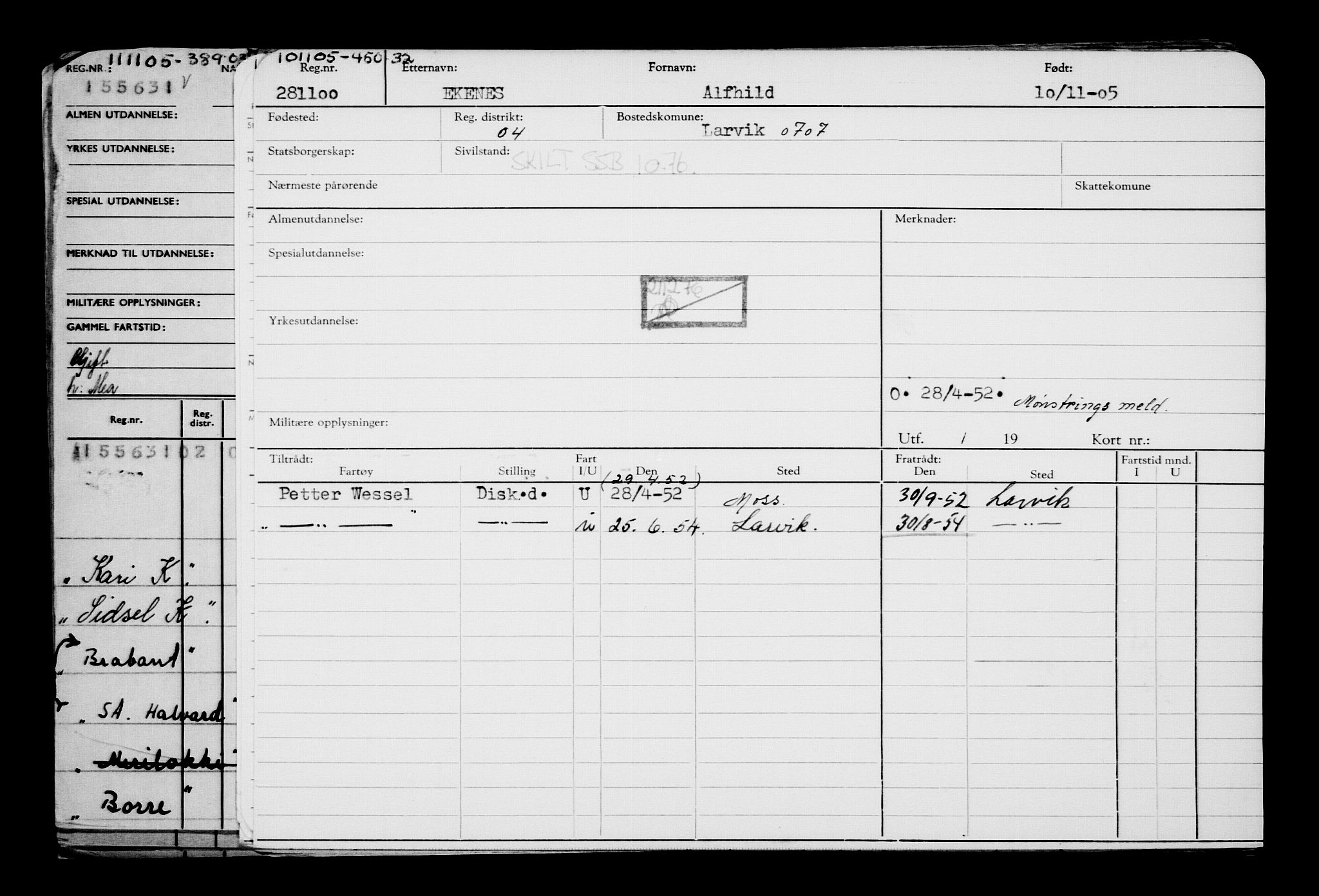 Direktoratet for sjømenn, AV/RA-S-3545/G/Gb/L0062: Hovedkort, 1905, s. 107