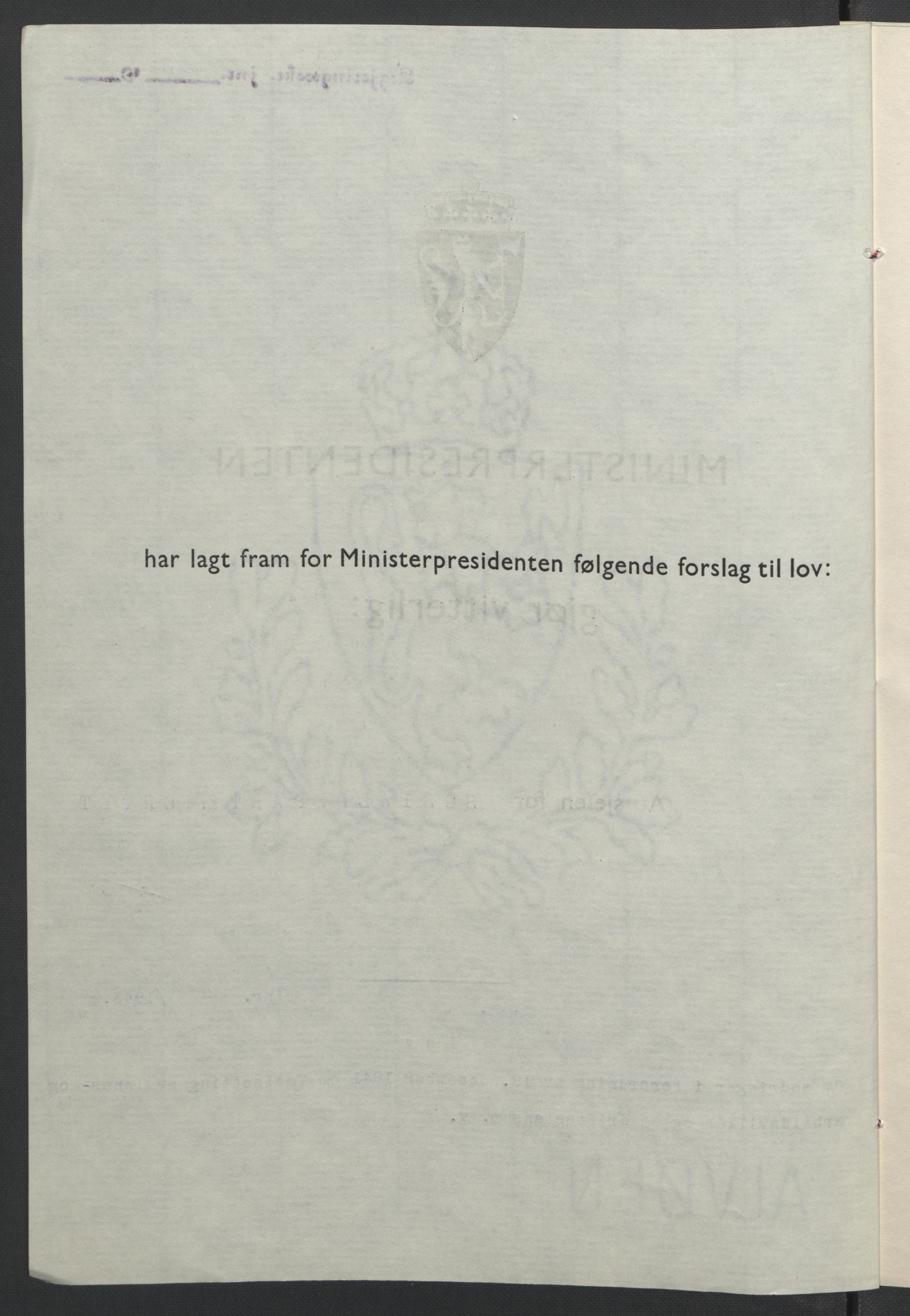 NS-administrasjonen 1940-1945 (Statsrådsekretariatet, de kommisariske statsråder mm), AV/RA-S-4279/D/Db/L0099: Lover, 1943, s. 270