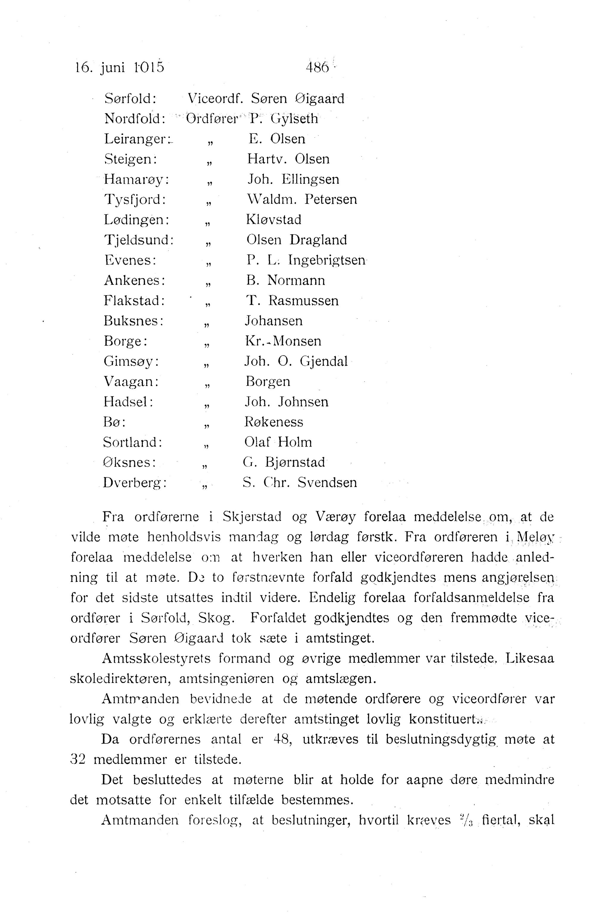 Nordland Fylkeskommune. Fylkestinget, AIN/NFK-17/176/A/Ac/L0039: Fylkestingsforhandlinger 1916, 1916