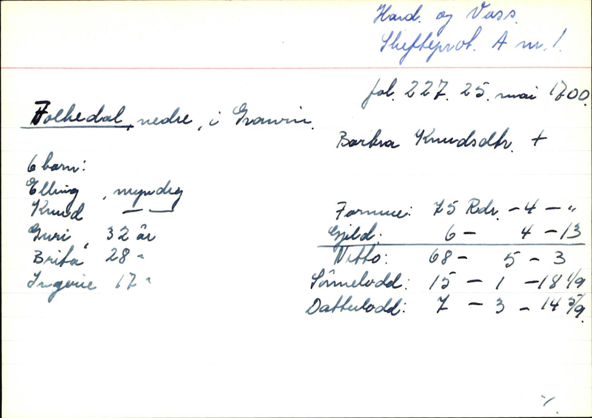 Skiftekort ved Statsarkivet i Bergen, SAB/SKIFTEKORT/002/L0001: Skifteprotokoll nr. 1-3, 1695-1721, s. 13