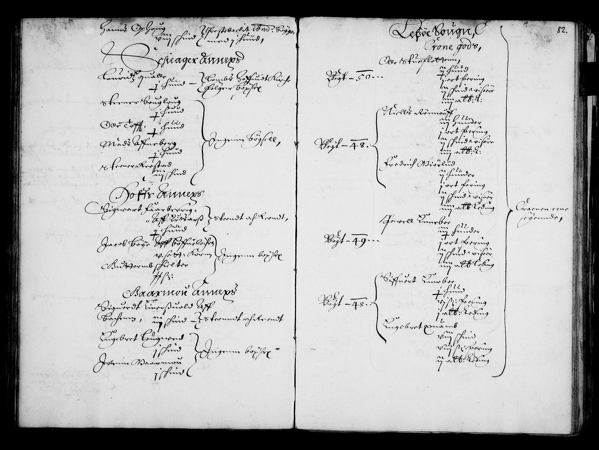 Rentekammeret inntil 1814, Realistisk ordnet avdeling, AV/RA-EA-4070/N/Na/L0001: [XI f]: Akershus stifts jordebok, 1652, s. 81b-82a