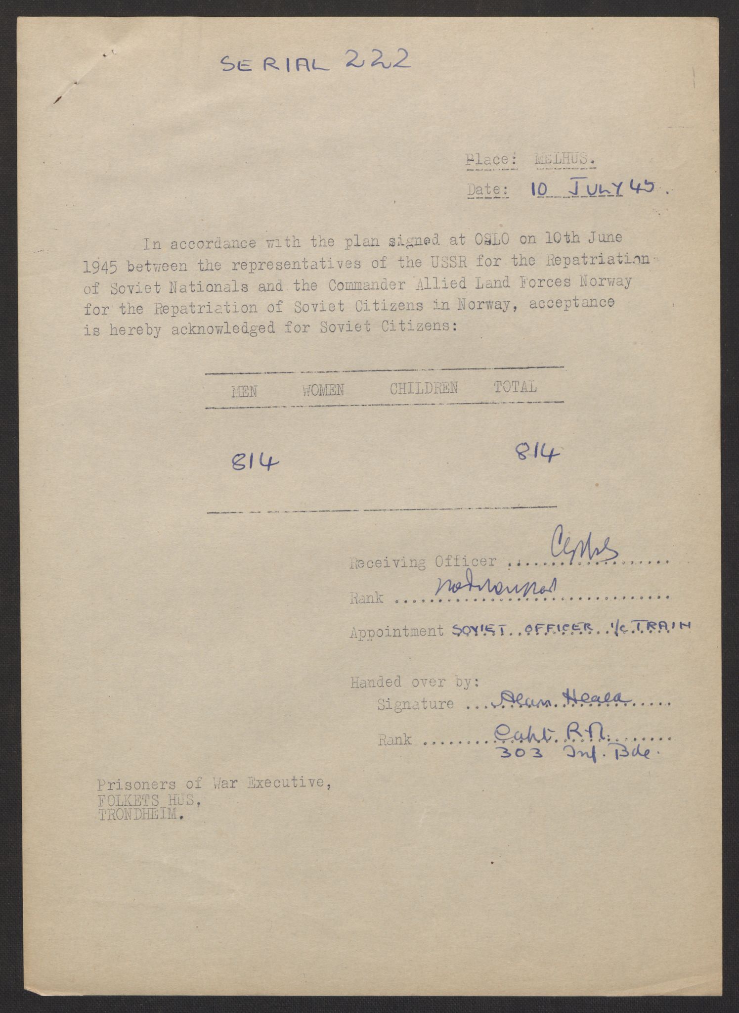 Flyktnings- og fangedirektoratet, Repatrieringskontoret, AV/RA-S-1681/D/Db/L0017: Displaced Persons (DPs) og sivile tyskere, 1945-1948, s. 6