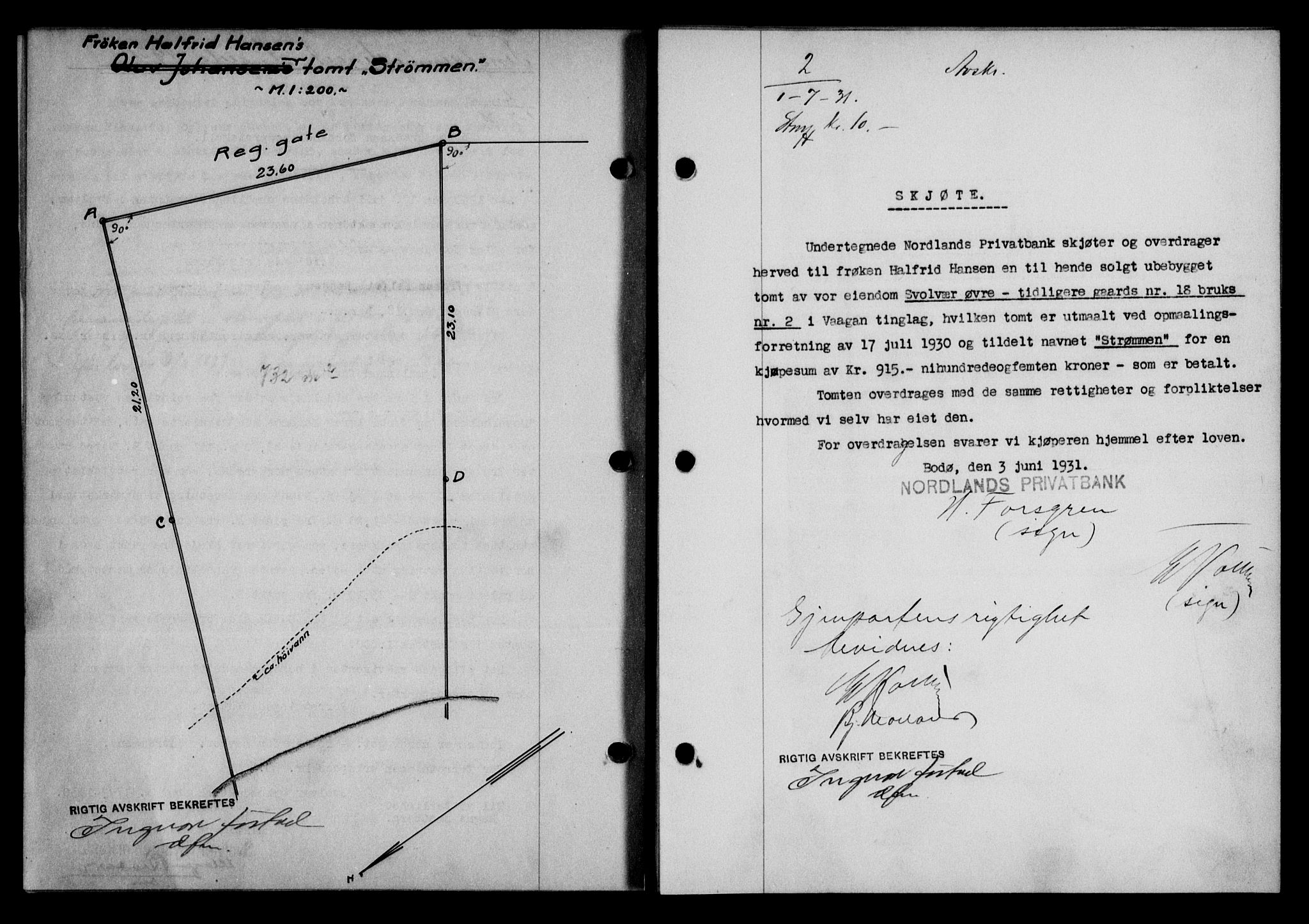 Lofoten sorenskriveri, SAT/A-0017/1/2/2C/L0023b: Pantebok nr. 23b, 1931-1931, Tingl.dato: 01.07.1931