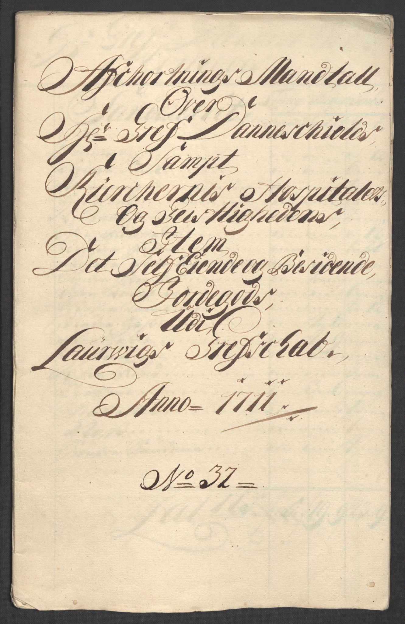 Rentekammeret inntil 1814, Reviderte regnskaper, Fogderegnskap, RA/EA-4092/R33/L1983: Fogderegnskap Larvik grevskap, 1711, s. 211