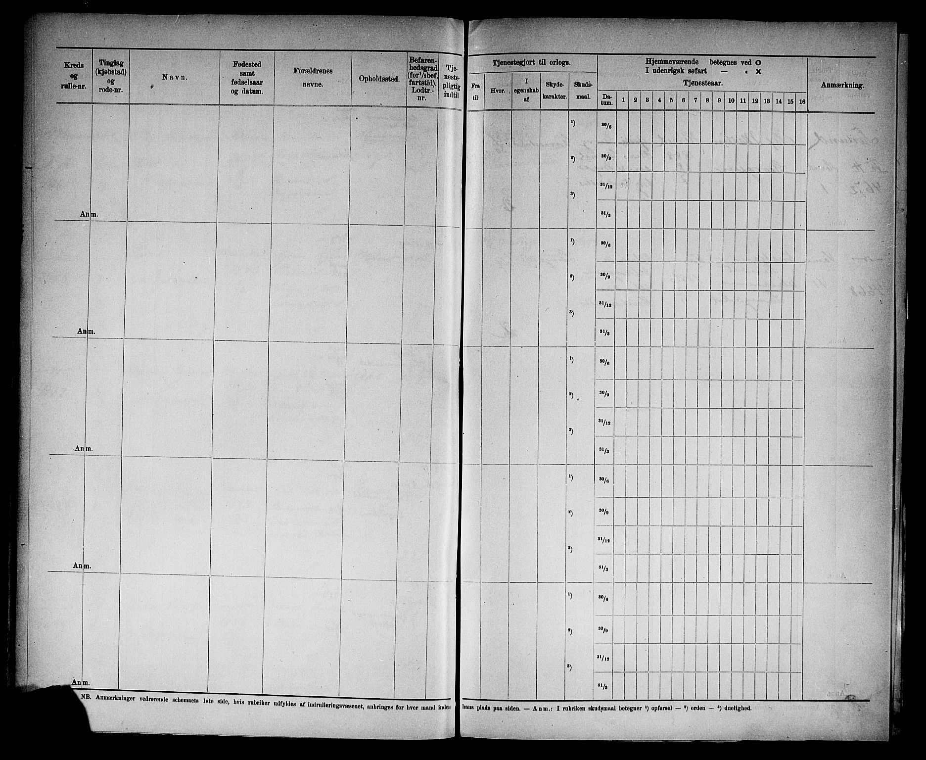 Kristiansand mønstringskrets, AV/SAK-2031-0015/F/Fd/L0011: Rulle sjøvernepliktige, C-11, 1909, s. 32