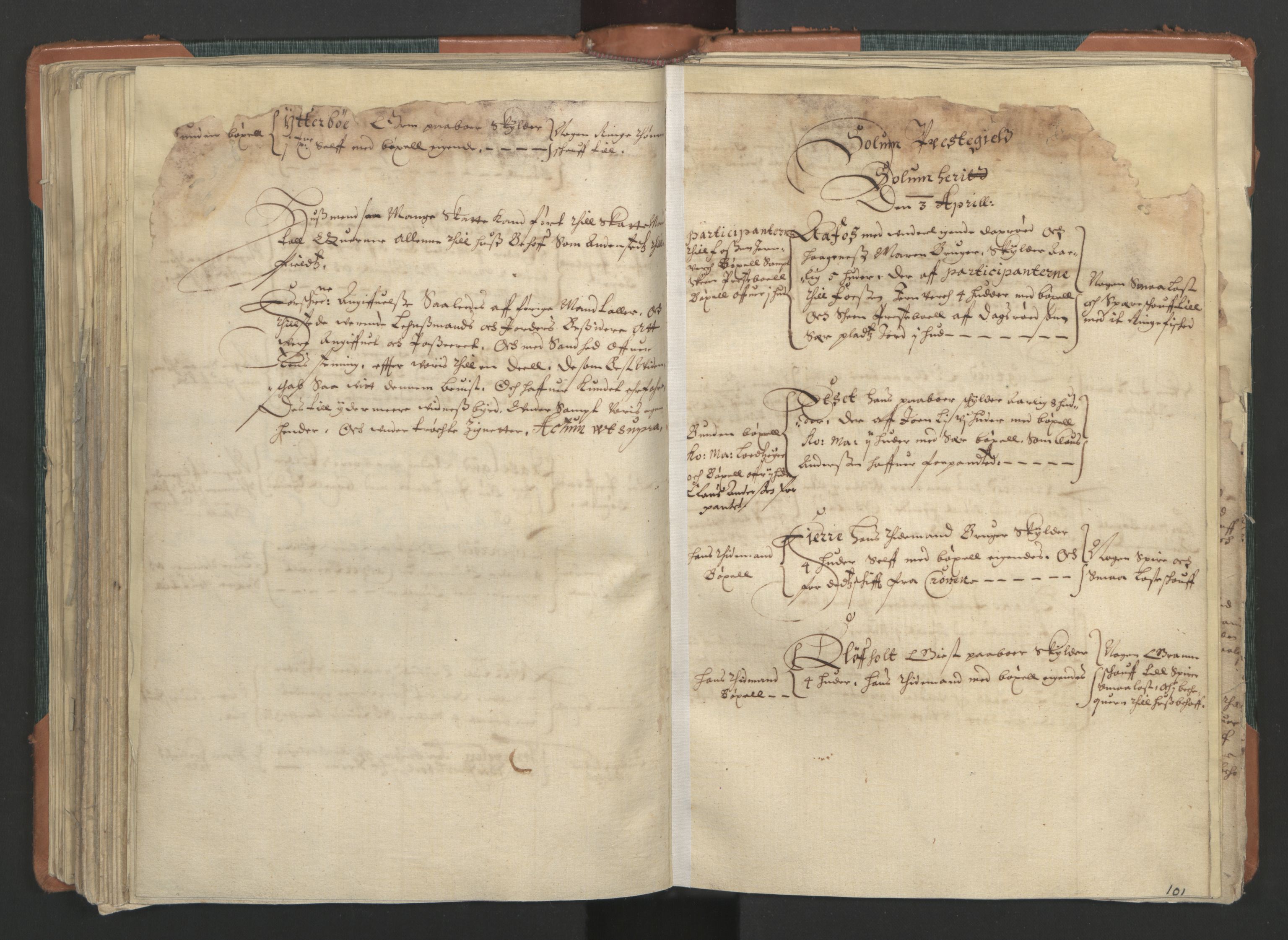 Rentekammeret inntil 1814, Realistisk ordnet avdeling, AV/RA-EA-4070/L/L0017: Skien lagdømme. Alminnelig jordebok for Telemark, Bamble og Numedal, 1661, s. 100b-101a