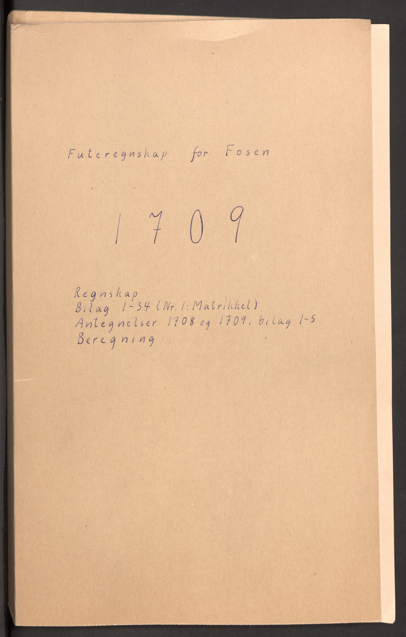 Rentekammeret inntil 1814, Reviderte regnskaper, Fogderegnskap, AV/RA-EA-4092/R57/L3858: Fogderegnskap Fosen, 1708-1709, s. 199