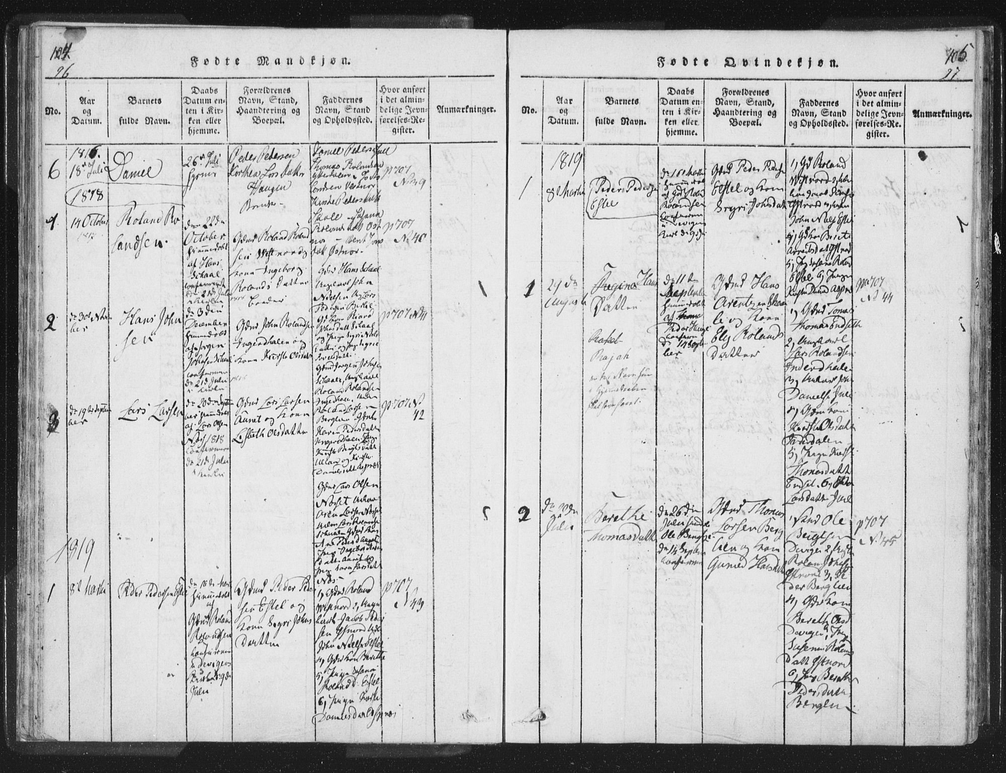 Ministerialprotokoller, klokkerbøker og fødselsregistre - Nord-Trøndelag, SAT/A-1458/755/L0491: Ministerialbok nr. 755A01 /2, 1817-1864, s. 96-97