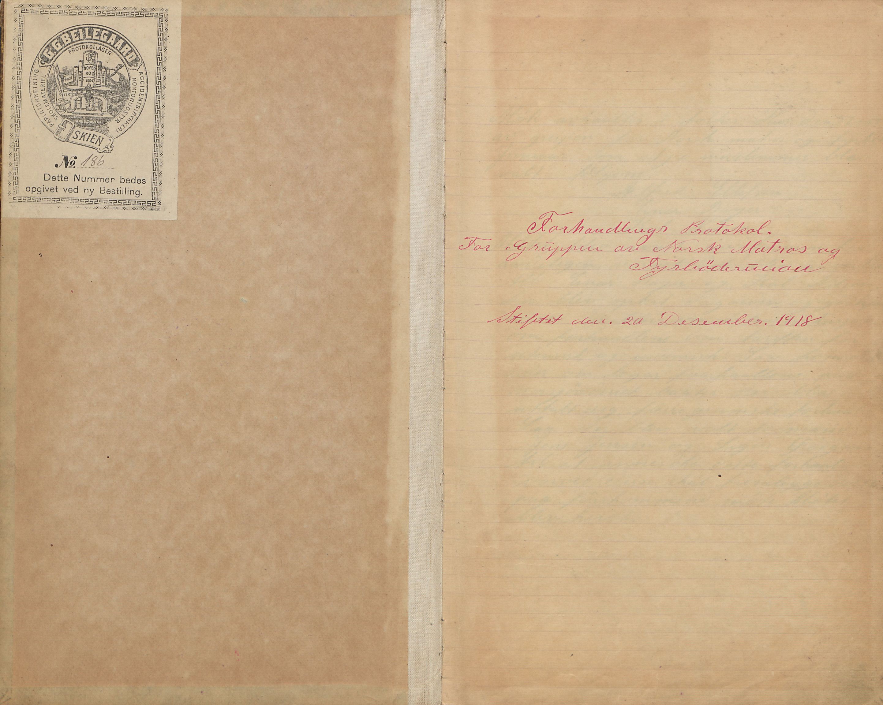 Skiensfjordens avdeling 14 av Norsk sjømannsforbunds arkiv, AAT/AAT-800039/A/L0001: Møtebok, 1919-1935