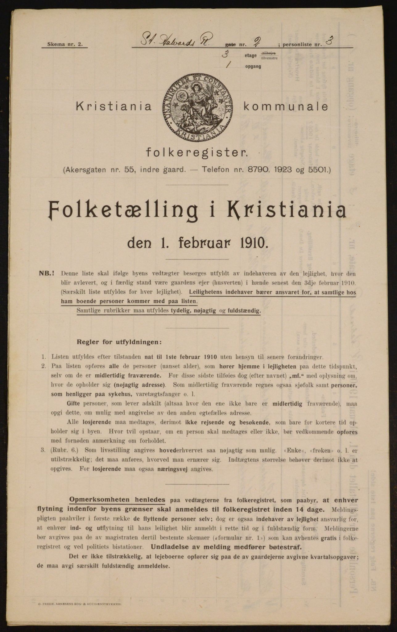 OBA, Kommunal folketelling 1.2.1910 for Kristiania, 1910, s. 84049