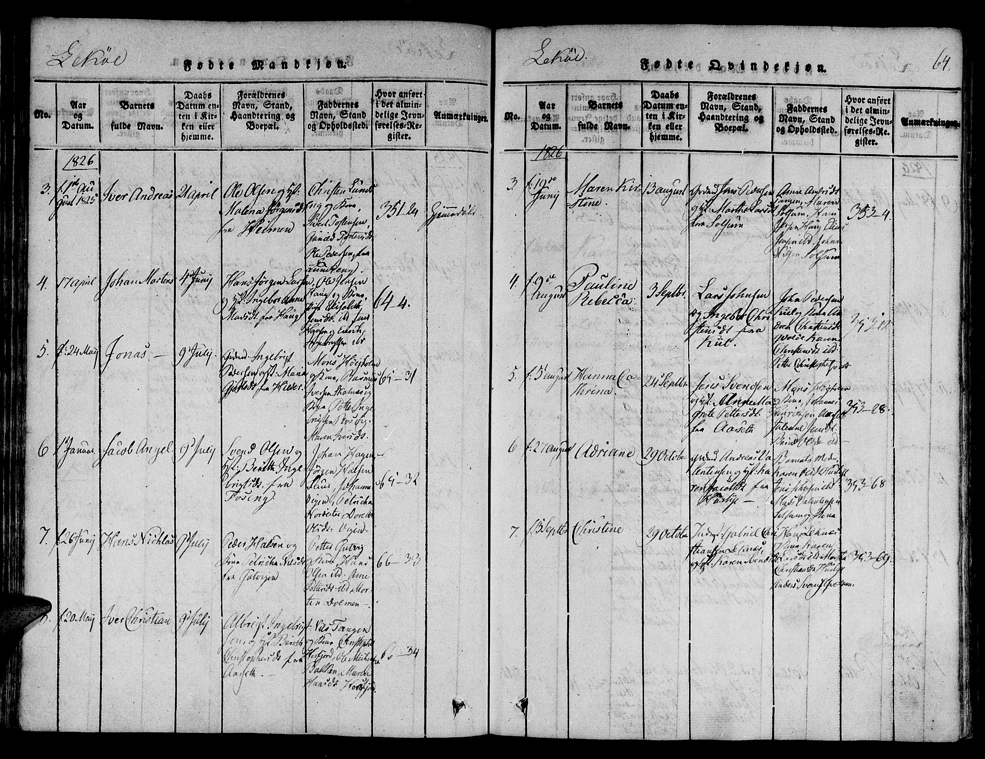 Ministerialprotokoller, klokkerbøker og fødselsregistre - Nord-Trøndelag, SAT/A-1458/780/L0636: Ministerialbok nr. 780A03 /2, 1815-1829, s. 64