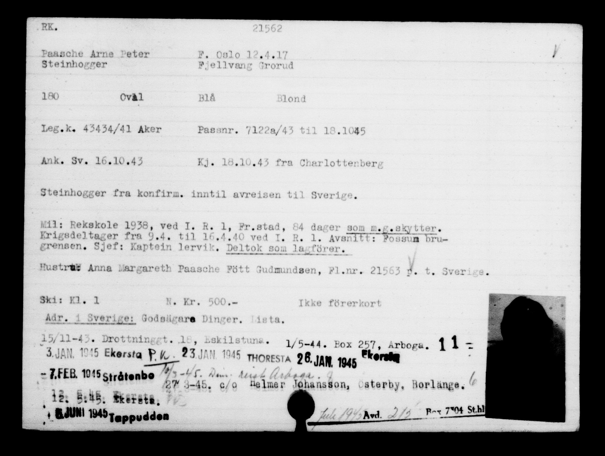 Den Kgl. Norske Legasjons Flyktningskontor, AV/RA-S-6753/V/Va/L0009: Kjesäterkartoteket.  Flyktningenr. 18502-22048, 1940-1945, s. 2584