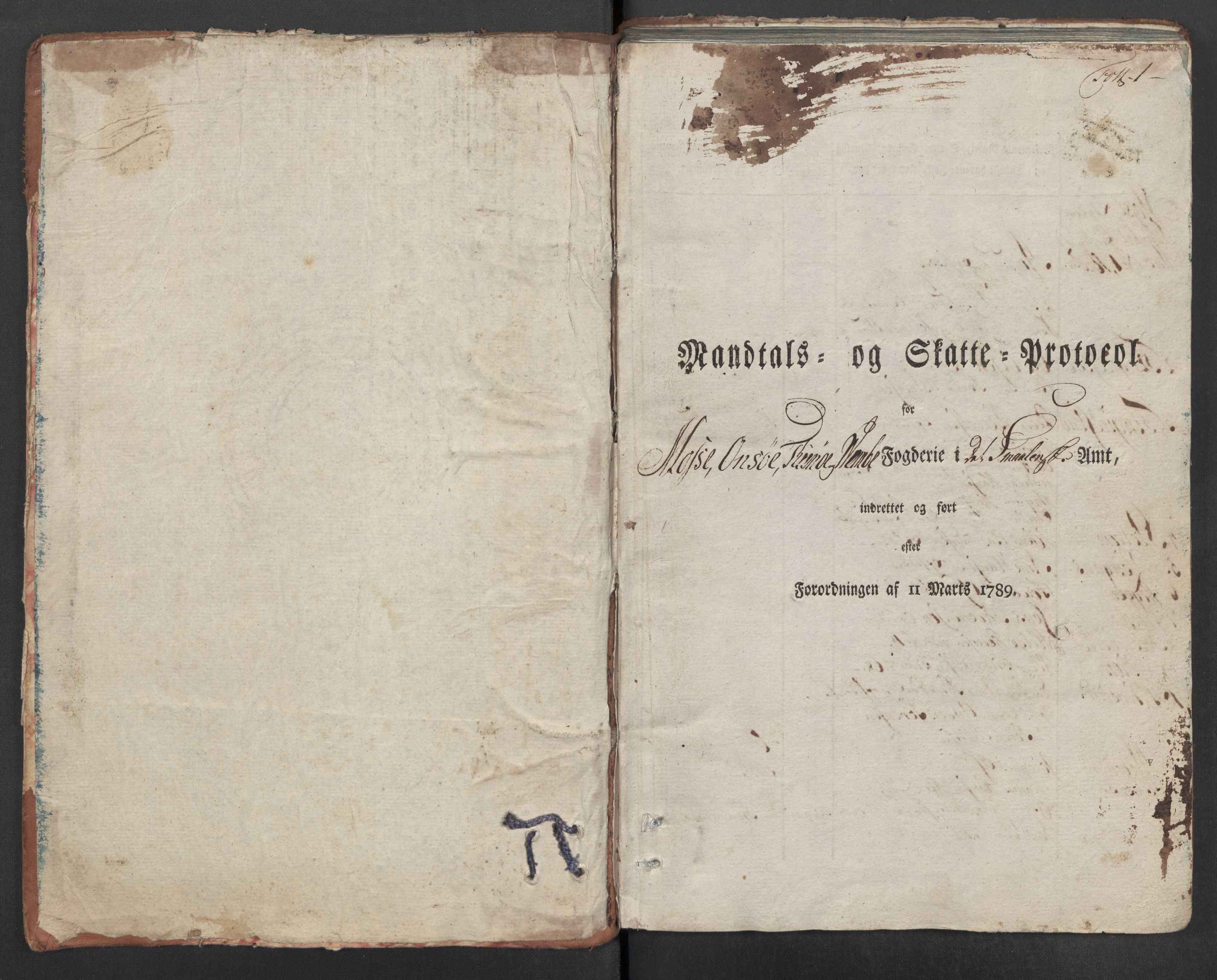 Rentekammeret inntil 1814, Reviderte regnskaper, Mindre regnskaper, RA/EA-4068/Rf/Rfe/L0025: Moss, Onsøy, Tune og Veme fogderi. Namdal fogderi, 1789, s. 39