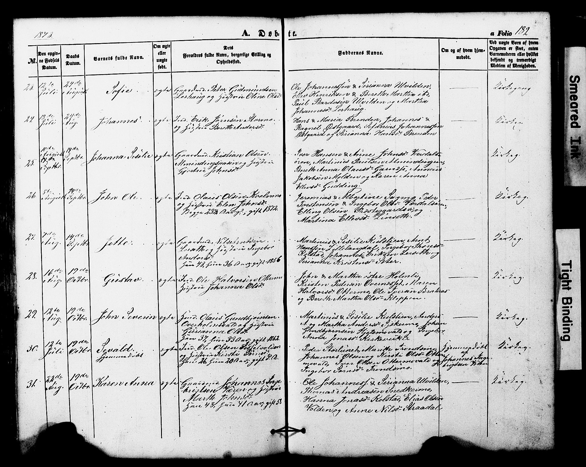 Ministerialprotokoller, klokkerbøker og fødselsregistre - Nord-Trøndelag, SAT/A-1458/724/L0268: Klokkerbok nr. 724C04, 1846-1878, s. 182