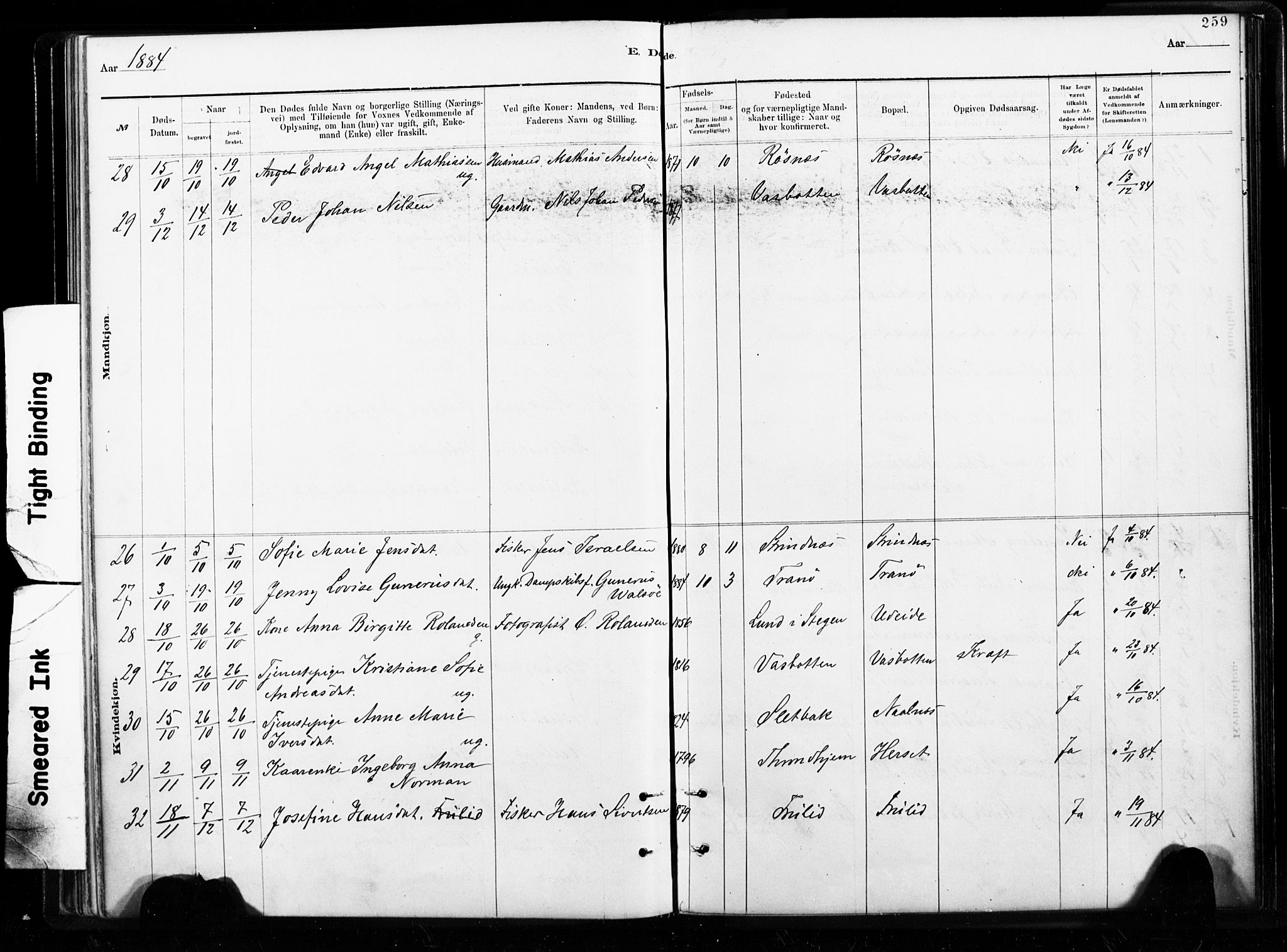 Ministerialprotokoller, klokkerbøker og fødselsregistre - Nordland, AV/SAT-A-1459/859/L0846: Ministerialbok nr. 859A06, 1878-1889, s. 259