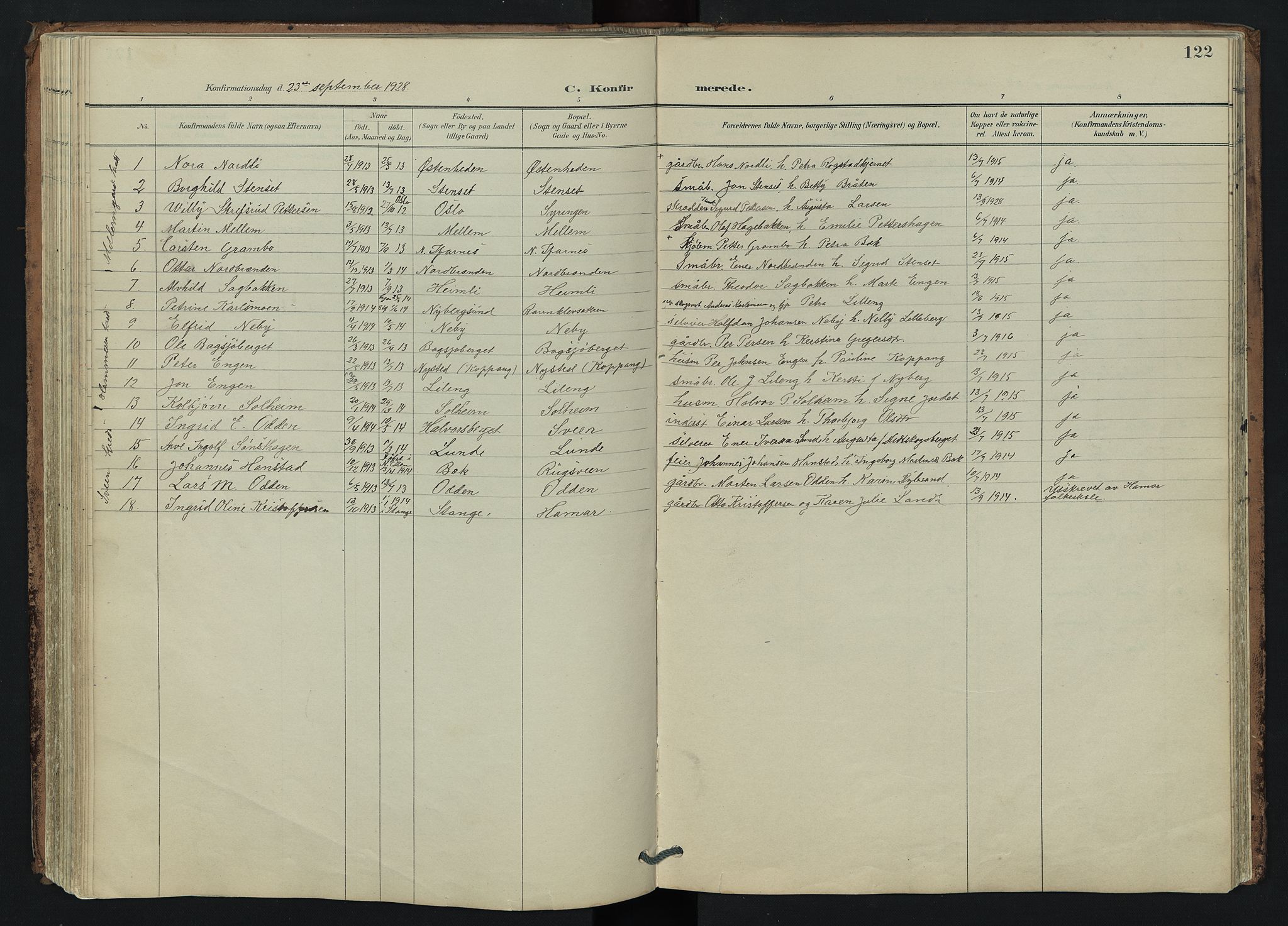 Trysil prestekontor, AV/SAH-PREST-046/H/Ha/Hab/L0007: Klokkerbok nr. 7, 1896-1948, s. 122