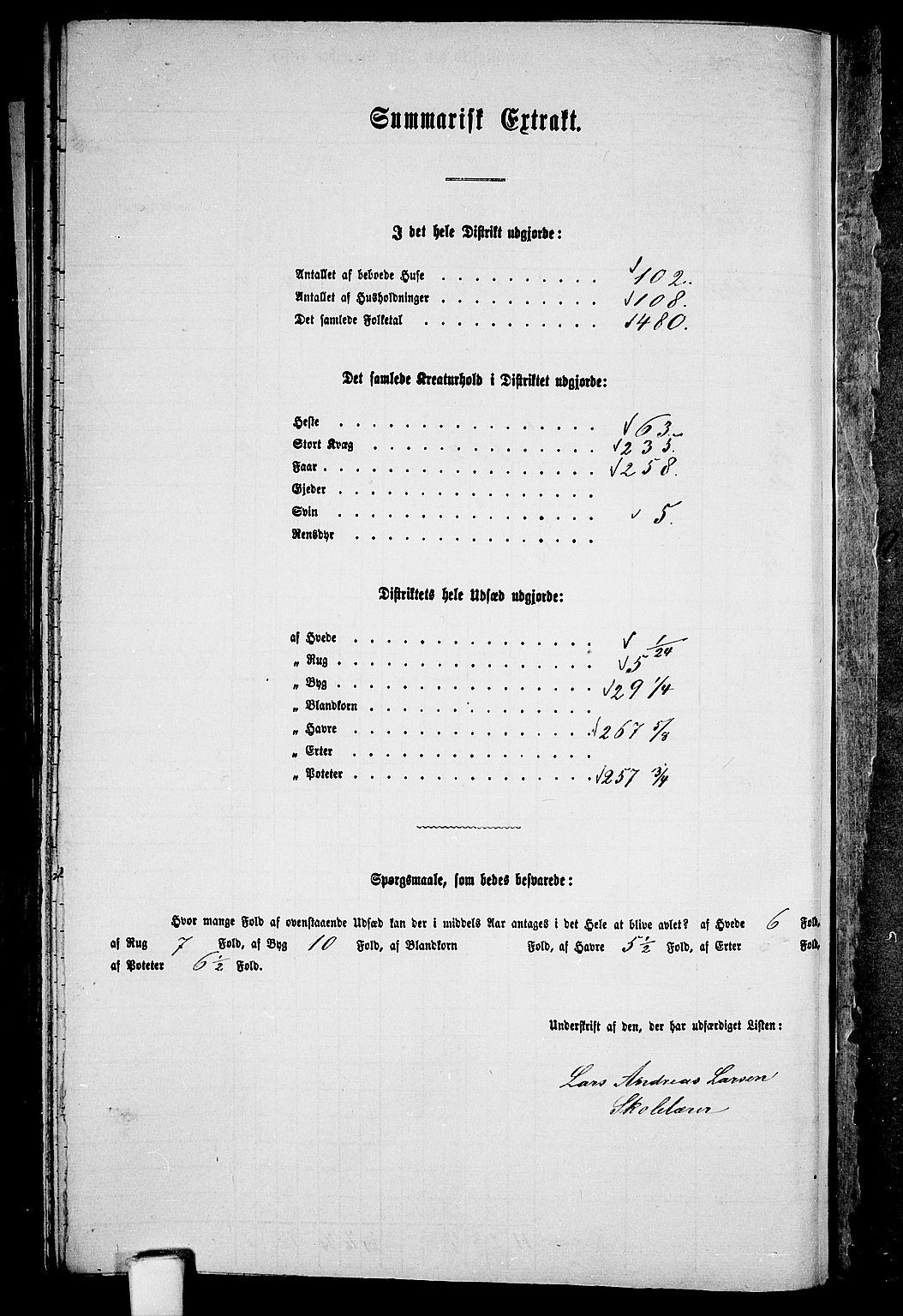 RA, Folketelling 1865 for 1041L Vanse prestegjeld, Vanse sokn og Farsund landsokn, 1865, s. 232