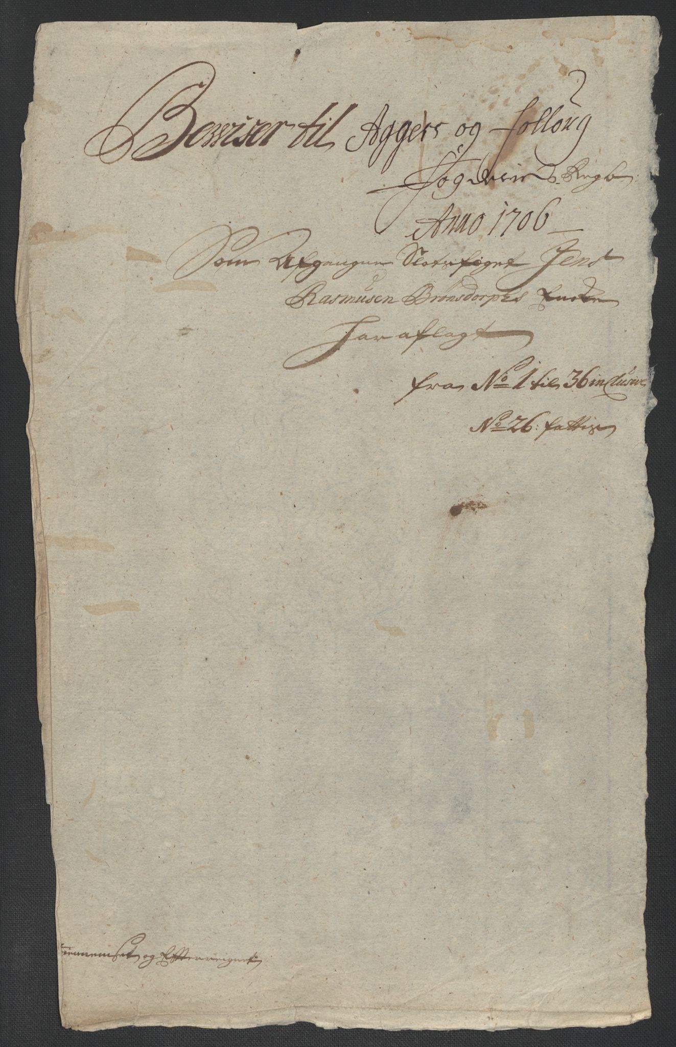 Rentekammeret inntil 1814, Reviderte regnskaper, Fogderegnskap, RA/EA-4092/R10/L0446: Fogderegnskap Aker og Follo, 1705-1706, s. 161