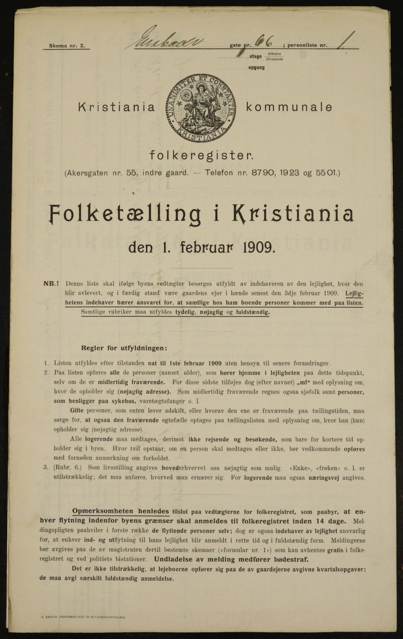 OBA, Kommunal folketelling 1.2.1909 for Kristiania kjøpstad, 1909, s. 19399