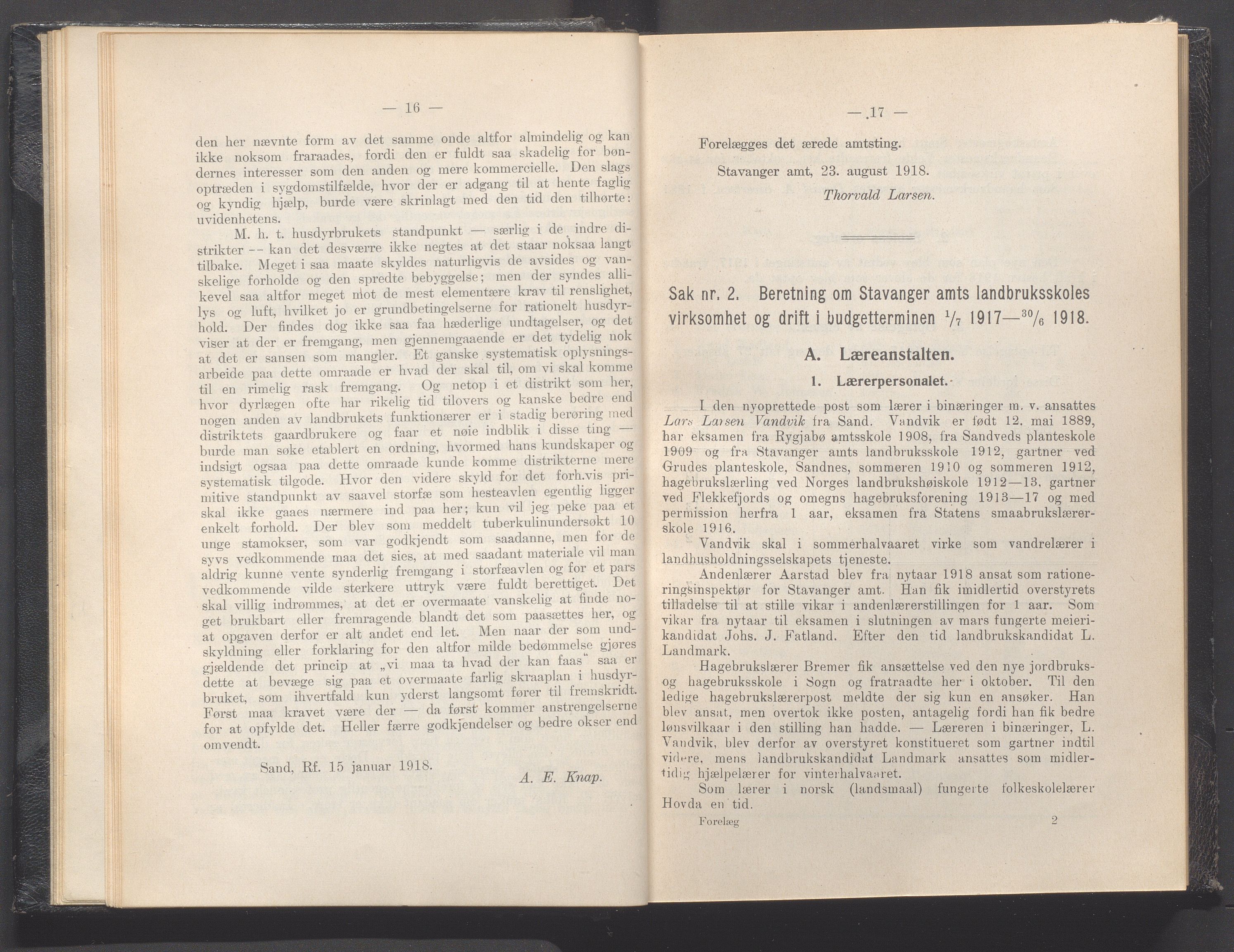 Rogaland fylkeskommune - Fylkesrådmannen , IKAR/A-900/A, 1919, s. 16