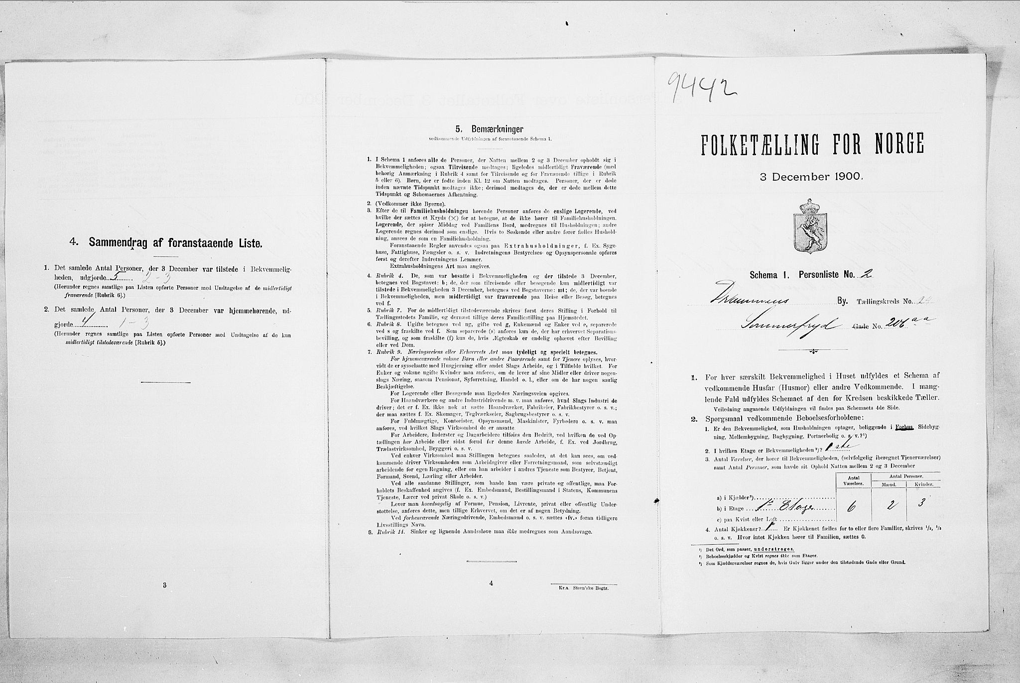 RA, Folketelling 1900 for 0602 Drammen kjøpstad, 1900, s. 4200
