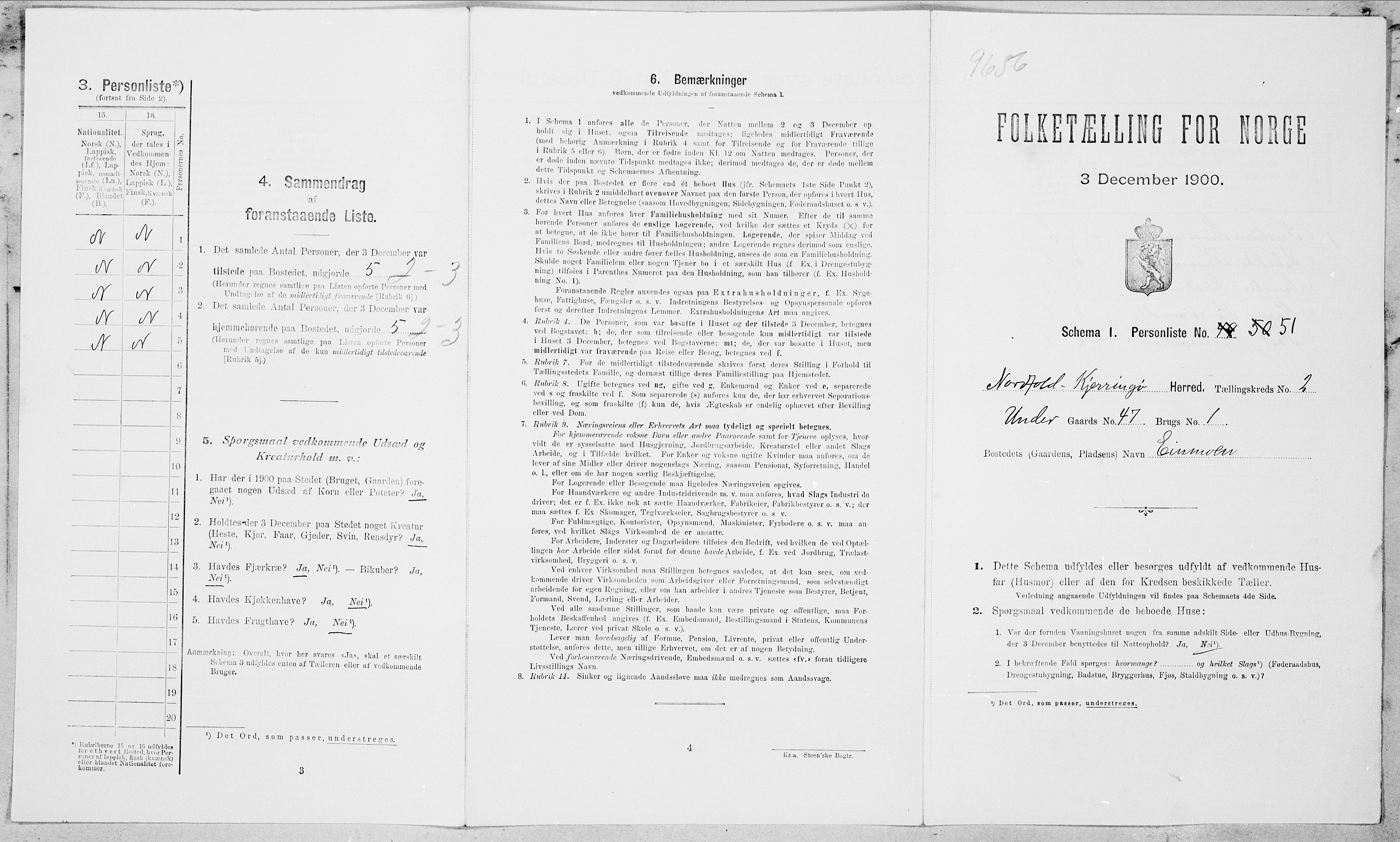 SAT, Folketelling 1900 for 1846 Nordfold-Kjerringøy herred, 1900, s. 238