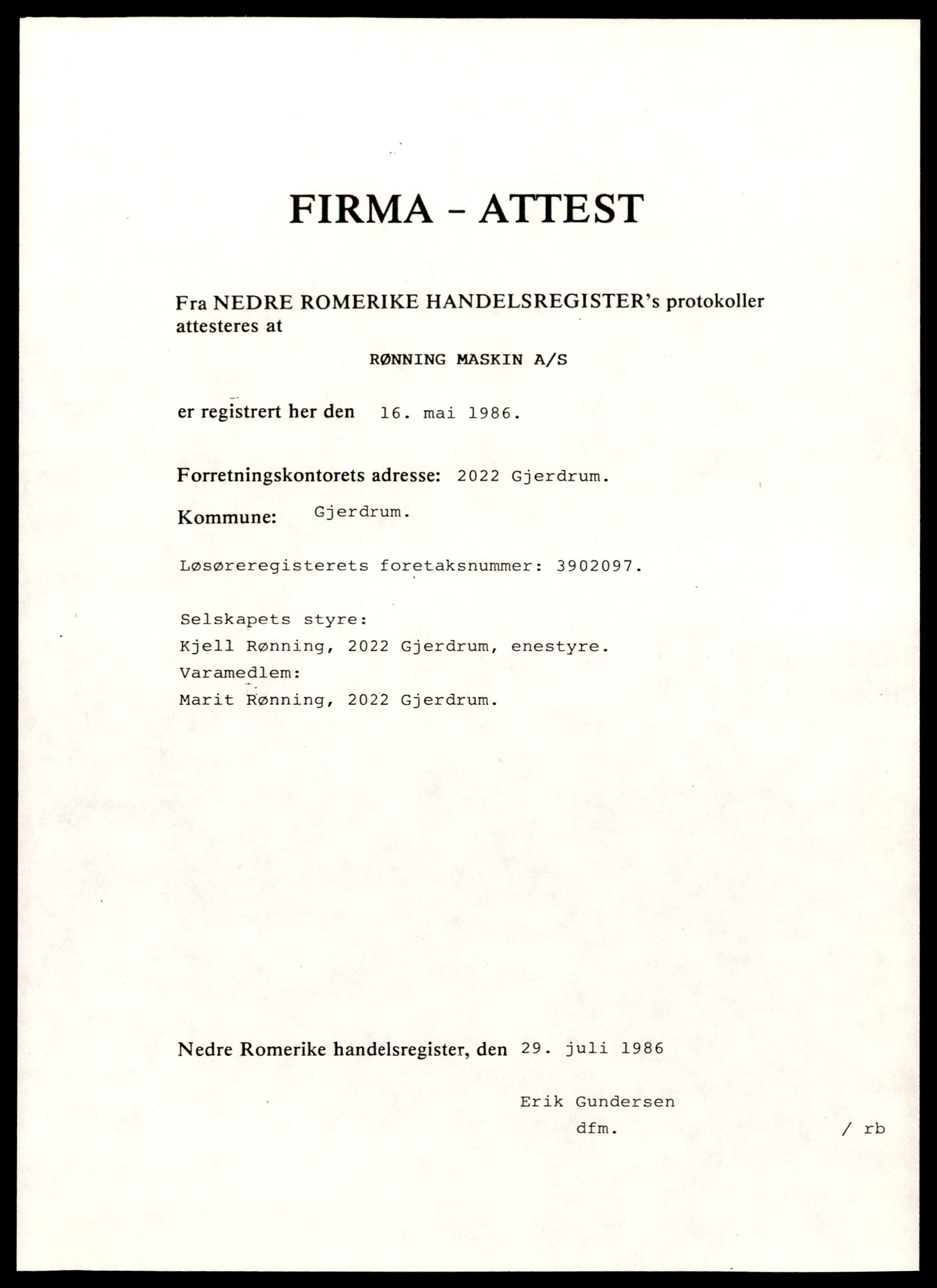Nedre Romerike sorenskriveri, SAT/A-10469/K/Ke/Ked/L0020: Enkeltmannsforetak, aksjeselskap og andelslag, Rø - Se, 1944-1989