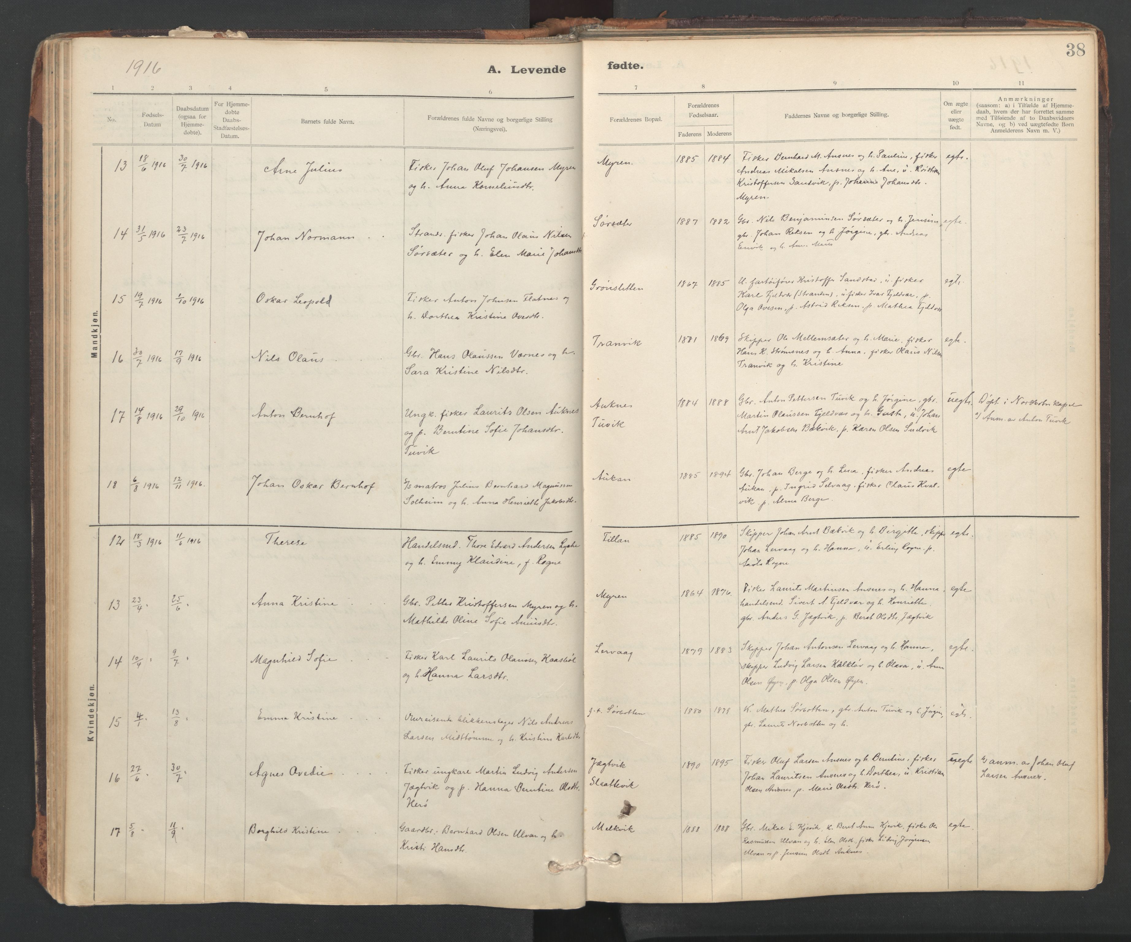 Ministerialprotokoller, klokkerbøker og fødselsregistre - Sør-Trøndelag, AV/SAT-A-1456/637/L0559: Ministerialbok nr. 637A02, 1899-1923, s. 38