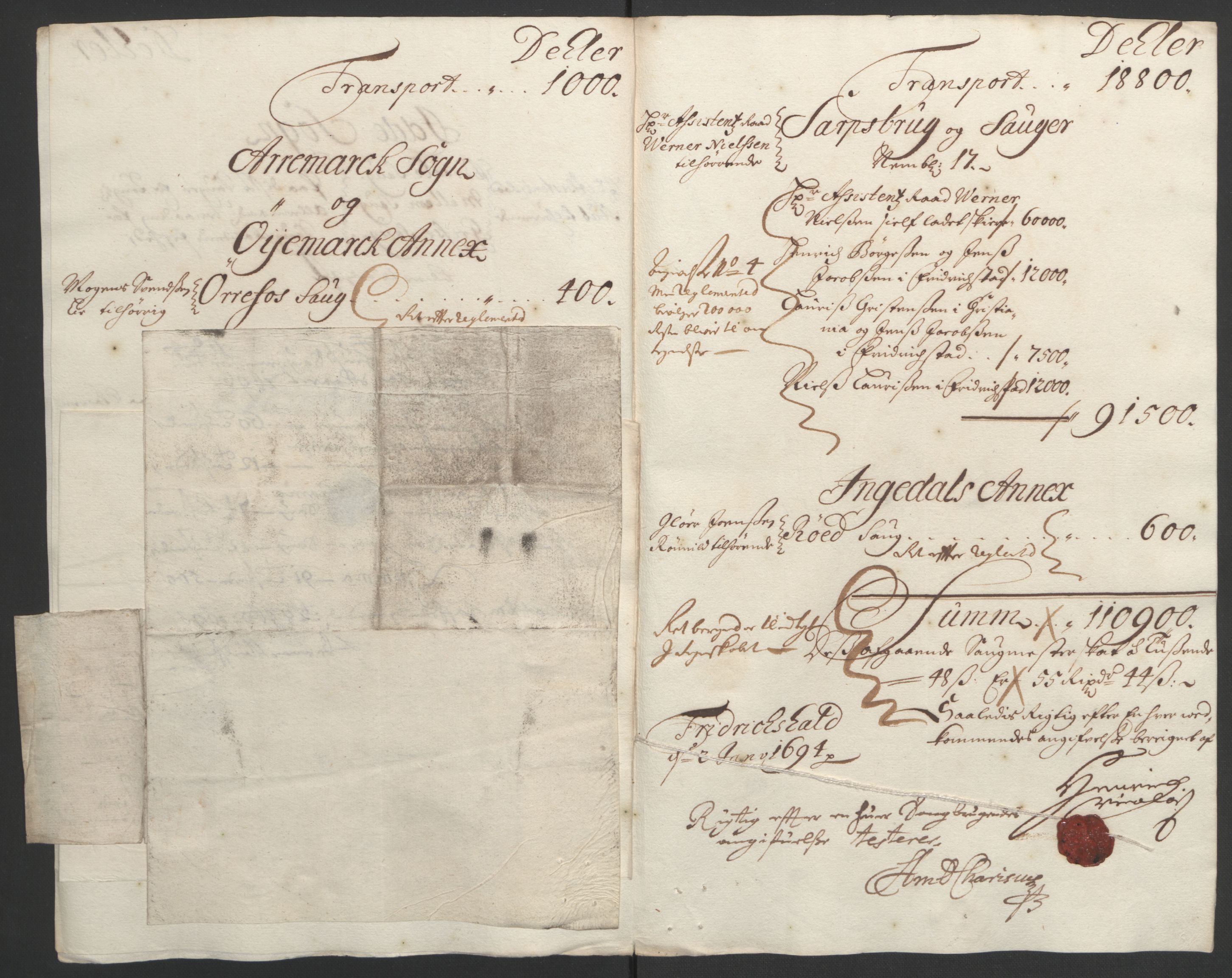Rentekammeret inntil 1814, Reviderte regnskaper, Fogderegnskap, RA/EA-4092/R01/L0011: Fogderegnskap Idd og Marker, 1692-1693, s. 293