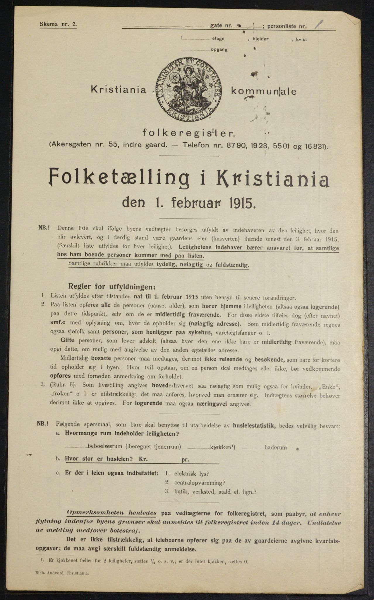 OBA, Kommunal folketelling 1.2.1915 for Kristiania, 1915, s. 64257