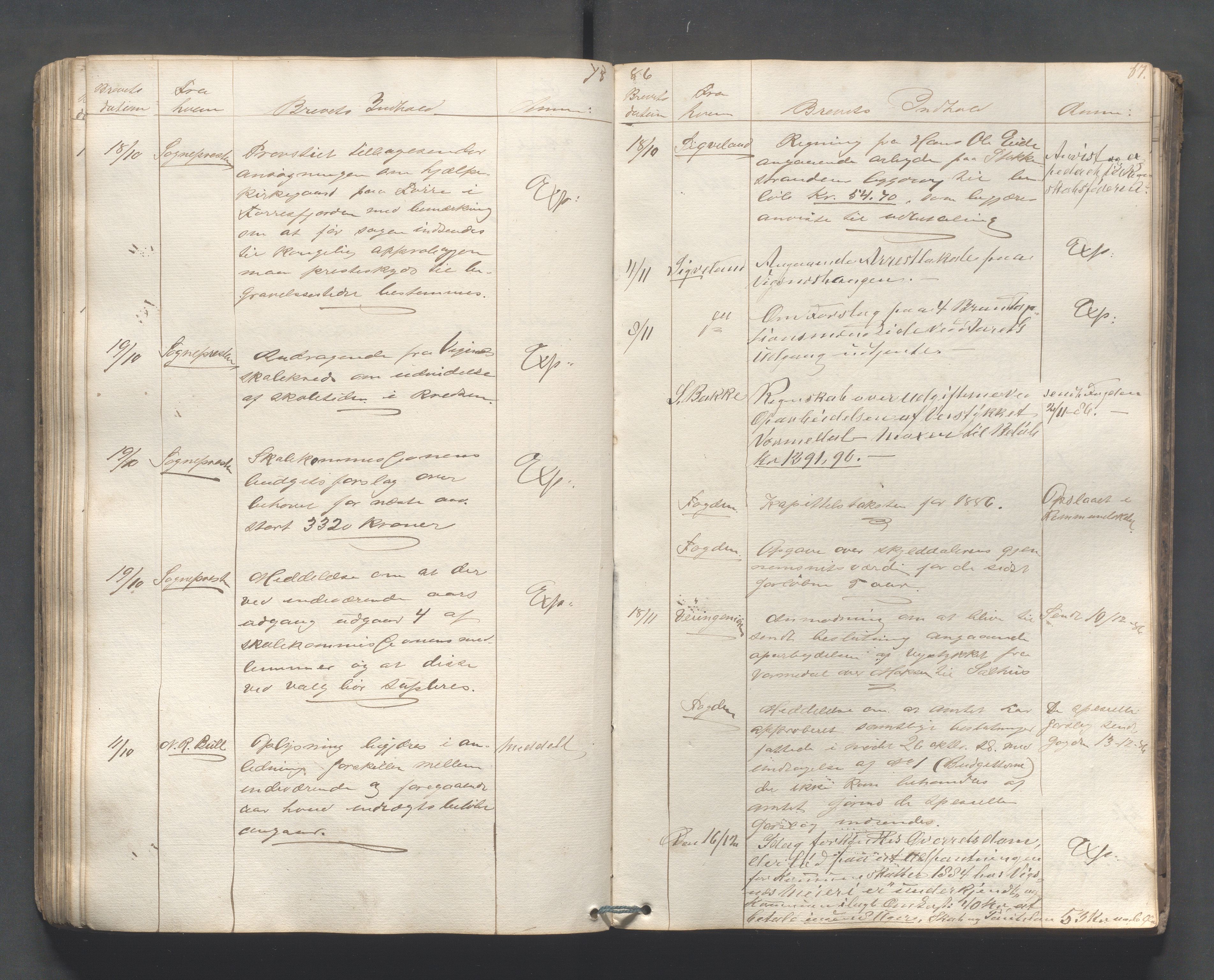 Avaldsnes kommune - Formannskapet, IKAR/K-101651/C/Ca/L0001: Dagbok , 1837-1897, s. 87