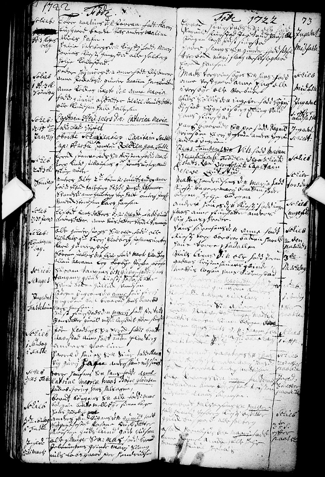 Skjeberg prestekontor Kirkebøker, AV/SAO-A-10923/F/Fa/L0001: Ministerialbok nr. I 1, 1702-1725, s. 73a