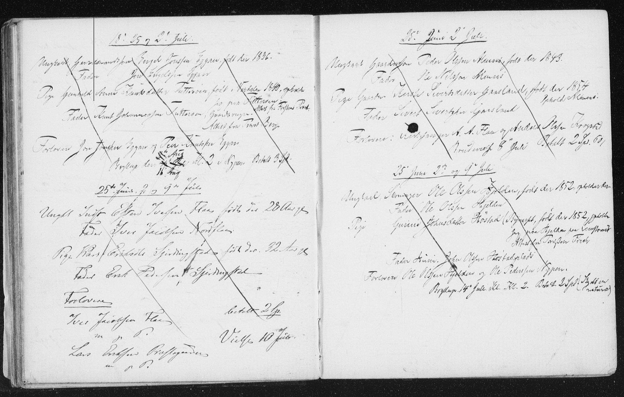 Melhus sokneprestkontor, AV/SAT-A-1141/1/I/I1/I1f/L0010: Lysningsprotokoll nr. 691.I.1F10, 1867-1894