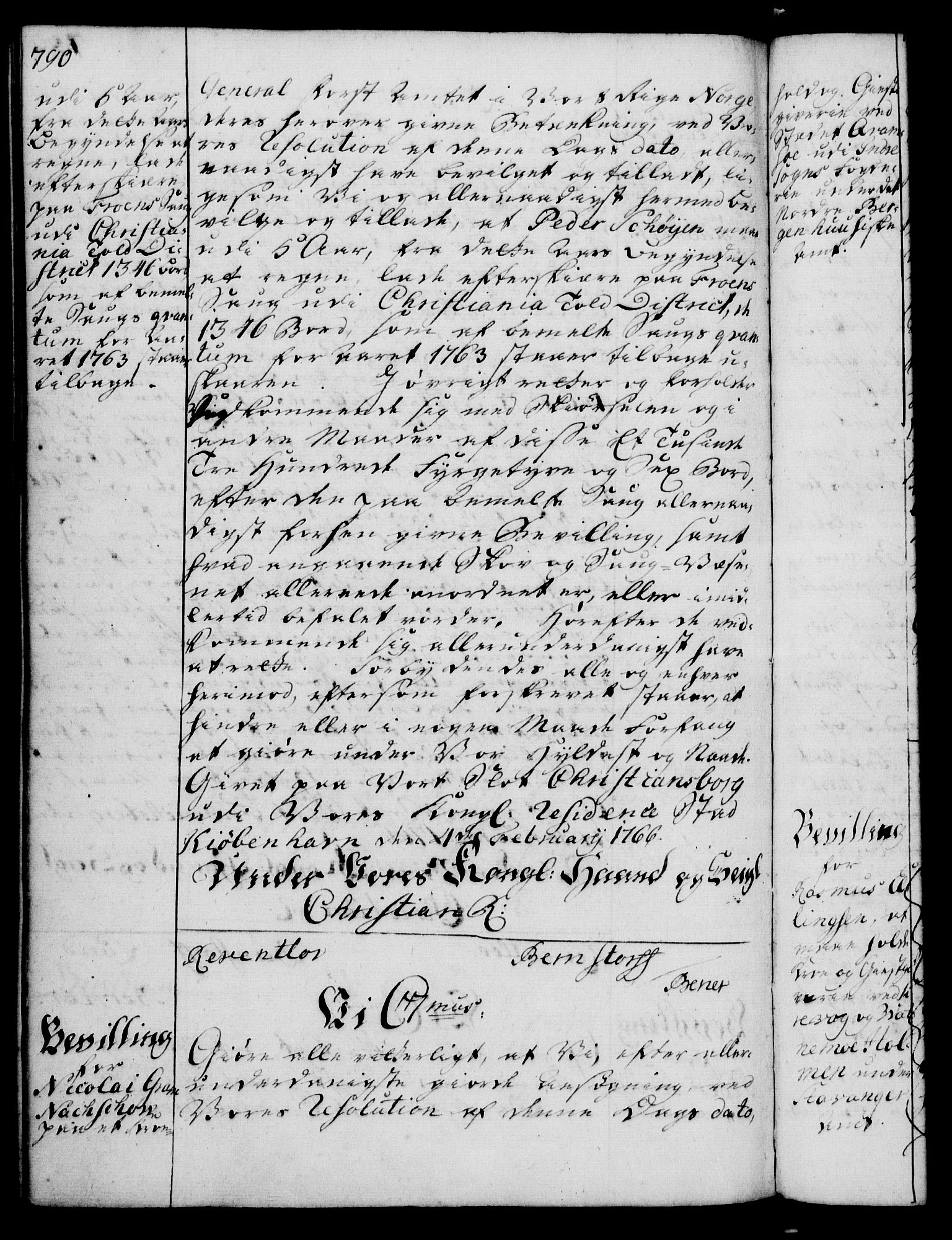 Rentekammeret, Kammerkanselliet, RA/EA-3111/G/Gg/Gga/L0007: Norsk ekspedisjonsprotokoll med register (merket RK 53.7), 1759-1768, s. 790
