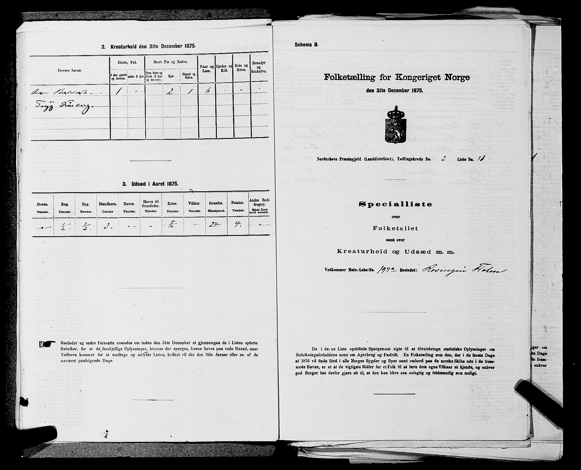 SAKO, Folketelling 1875 for 0613L Norderhov prestegjeld, Norderhov sokn, Haug sokn og Lunder sokn, 1875, s. 379